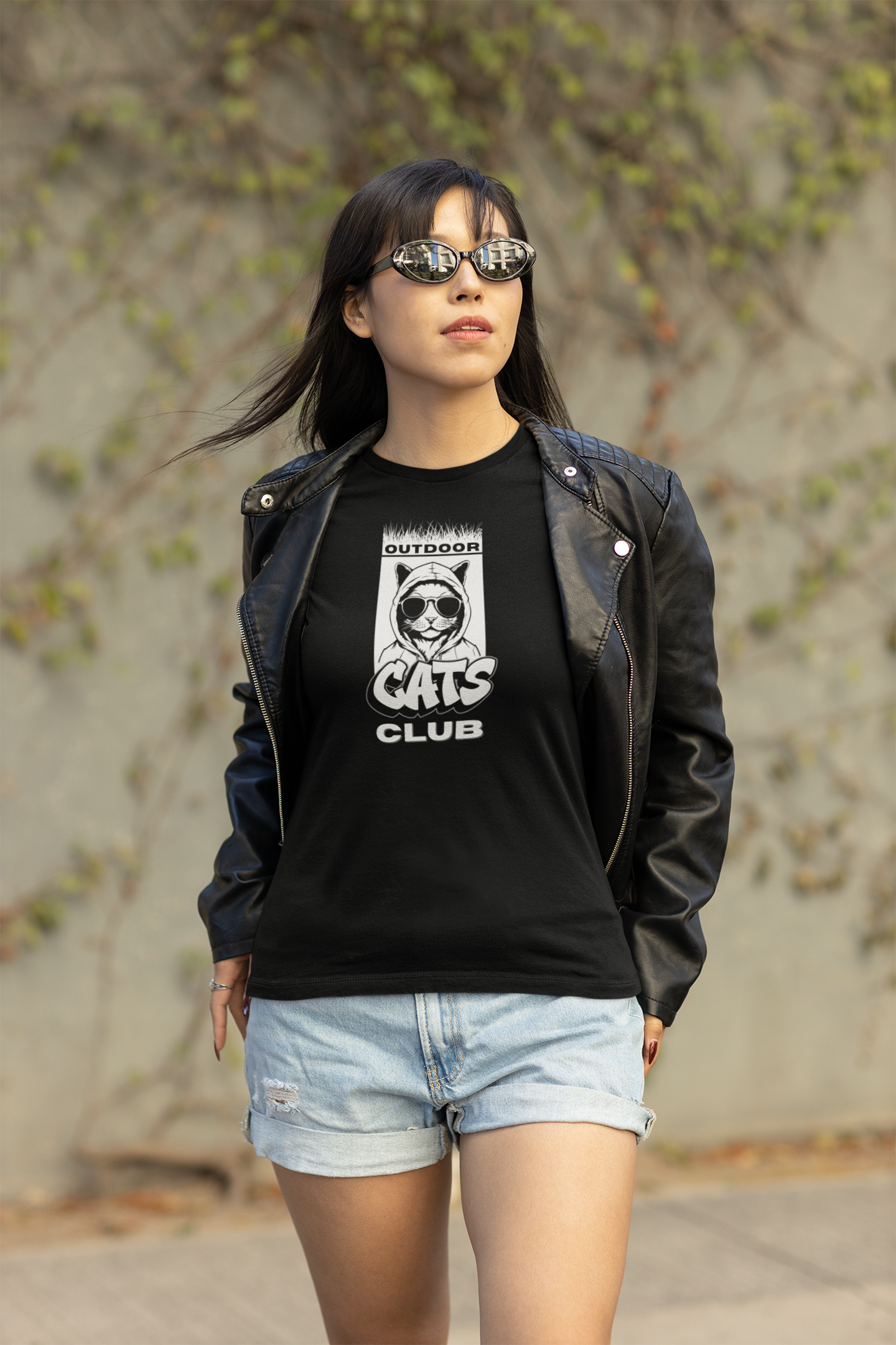 Outdoor Cats Club T-Shirt - (Unisex Jersey Short Sleeve Graphic Tee for Cat Lovers)