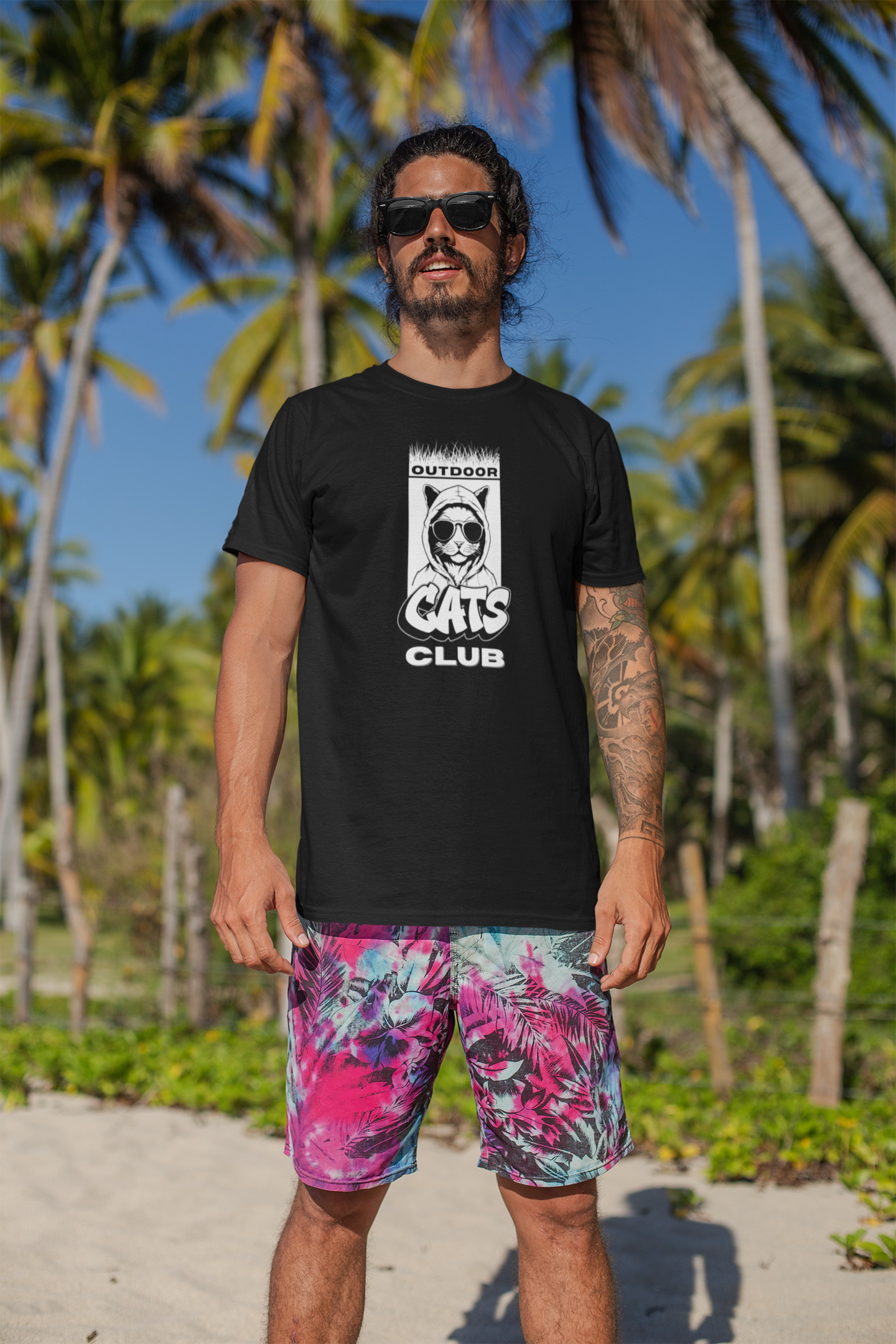 Outdoor Cats Club T-Shirt - (Unisex Jersey Short Sleeve Graphic Tee for Cat Lovers)