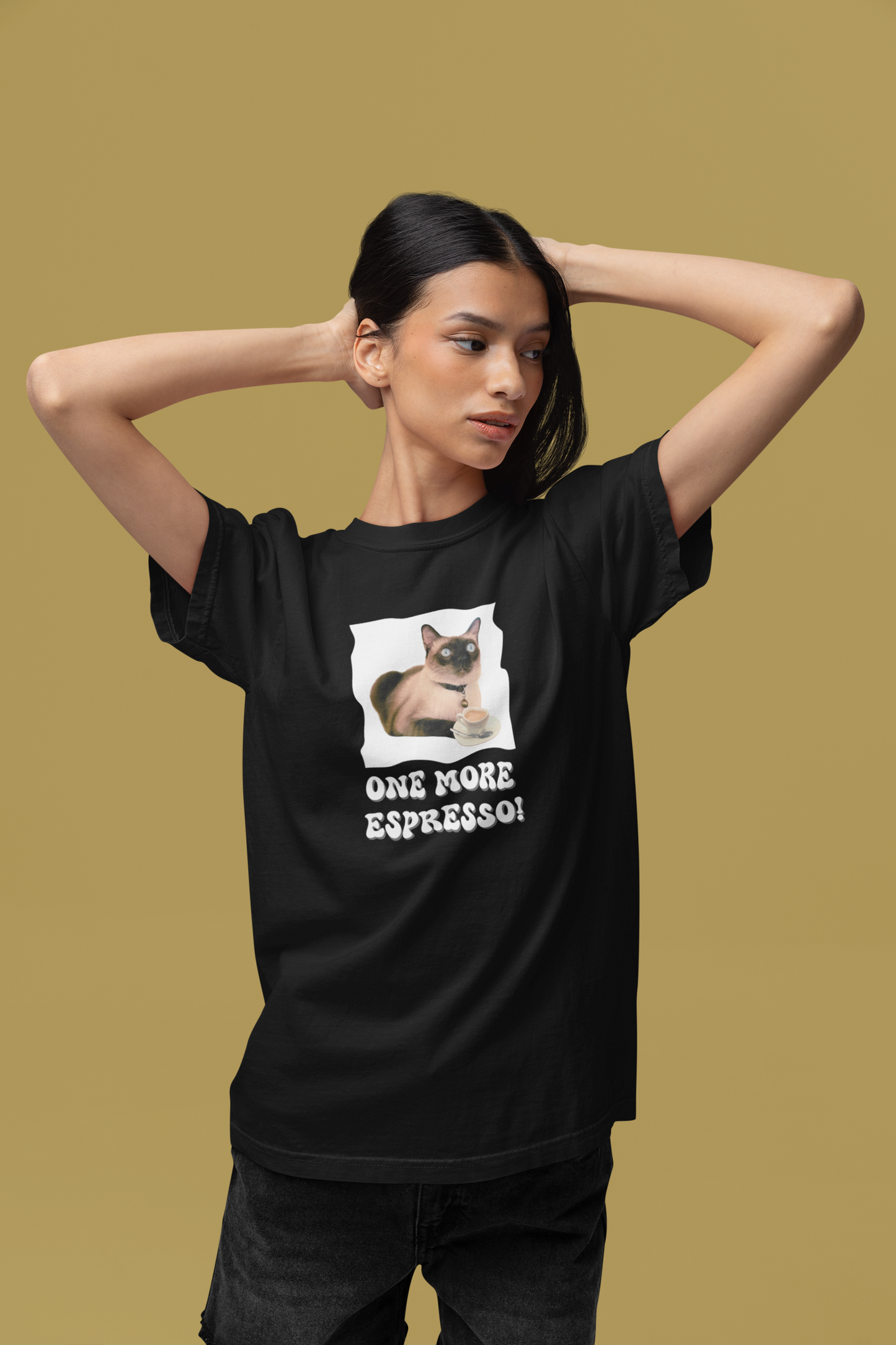 One More Espresso! - (Cat & Coffee T-Shirt #4)