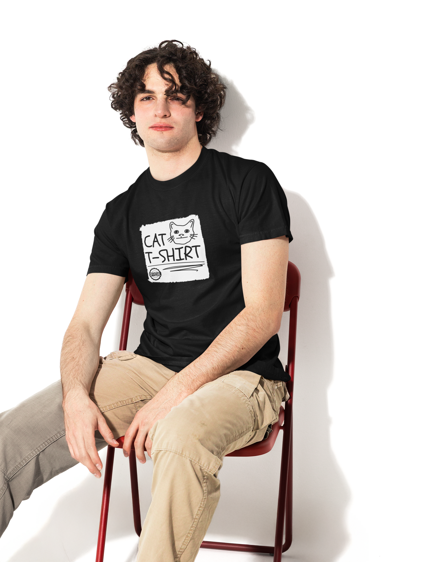 "Official Cat T-Shirt" [Tee #1] - (Cute & Funny Basic Amateur Style Cat Face Tee)