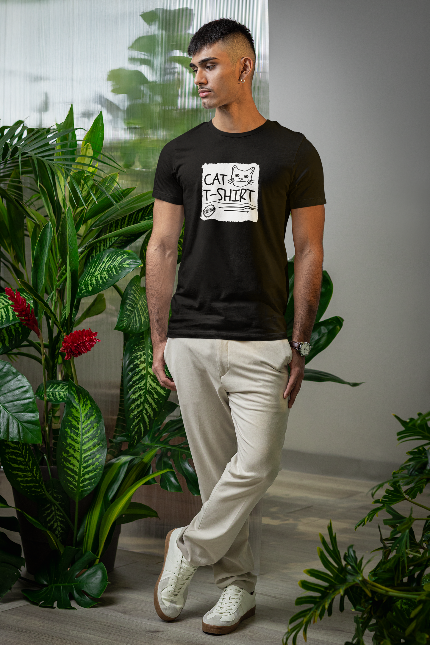 "Official Cat T-Shirt" [Tee #1] - (Cute & Funny Basic Amateur Style Cat Face Tee)