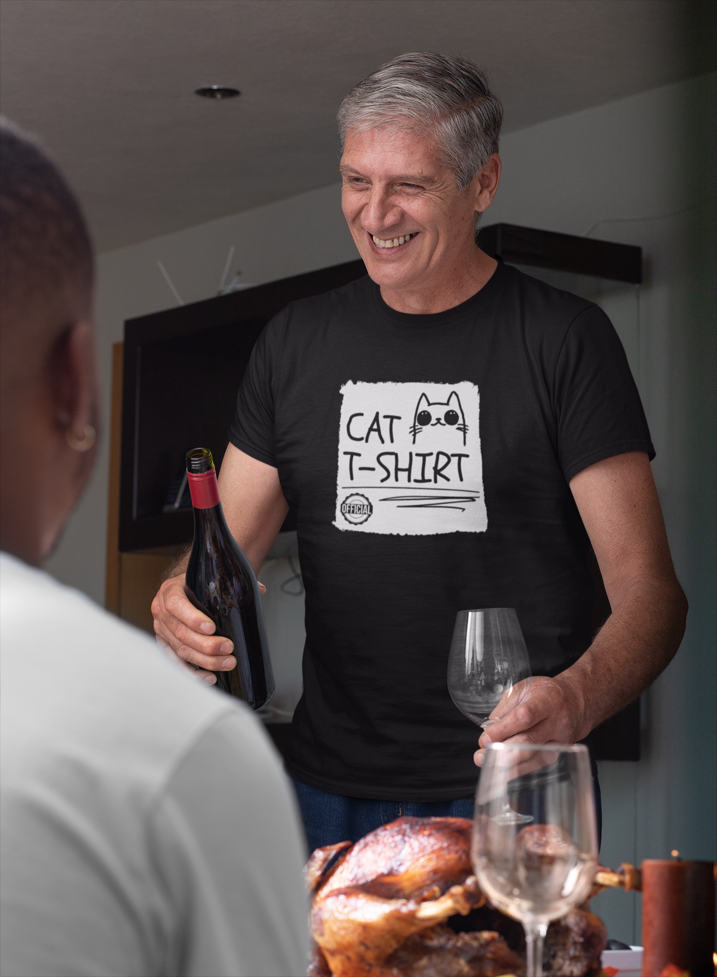 "Official Cat T-Shirt" [Tee #3] - (Cute & Funny Basic Amateur Style Cat Face Tee)