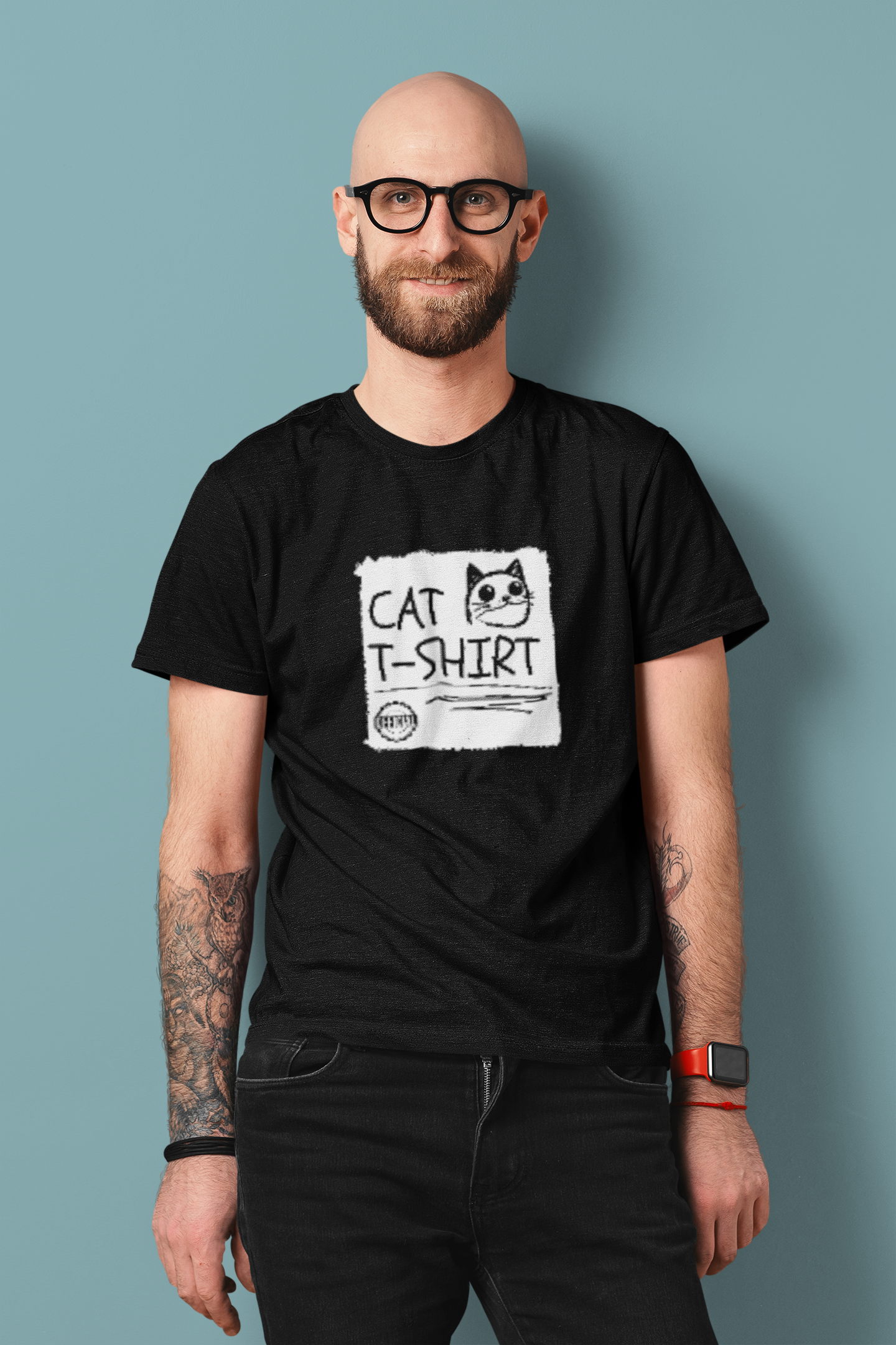 "Official Cat T-Shirt" [Tee #4] - (Cute & Funny Basic Amateur Style Cat Face Tee)