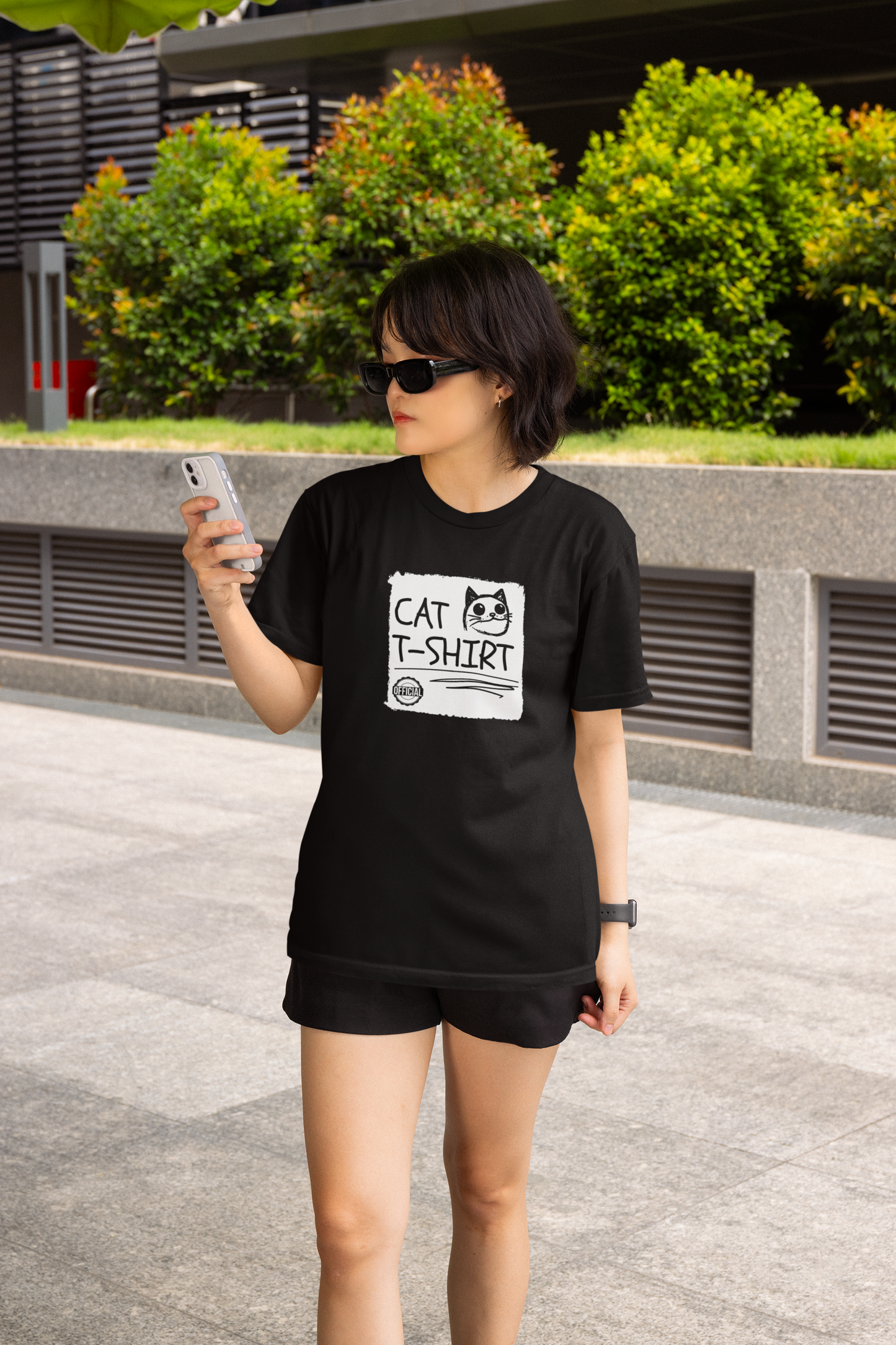 "Official Cat T-Shirt" [Tee #4] - (Cute & Funny Basic Amateur Style Cat Face Tee)