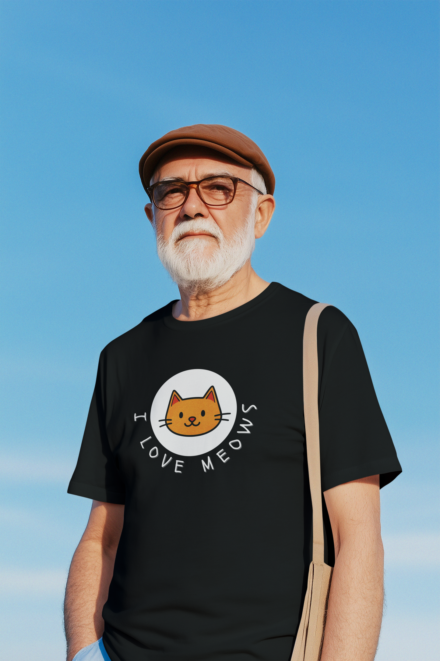 I Love Meows Cat T-Shirt - (Tee #5, Cute Orange Cat Graphic T-Shirt)