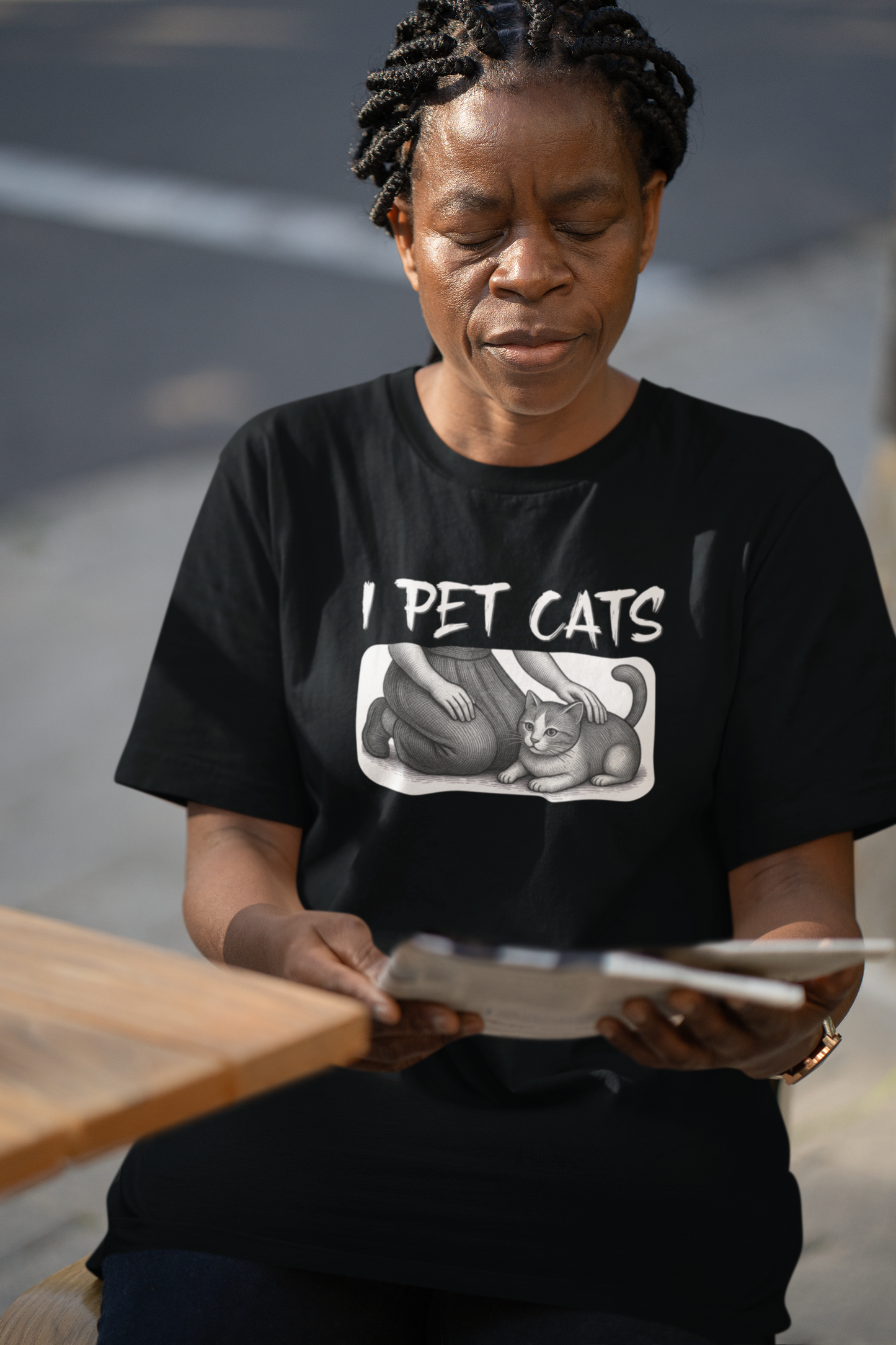 I Pet Cats T-Shirt - (Cat Fan T-Shirt for Cat People)
