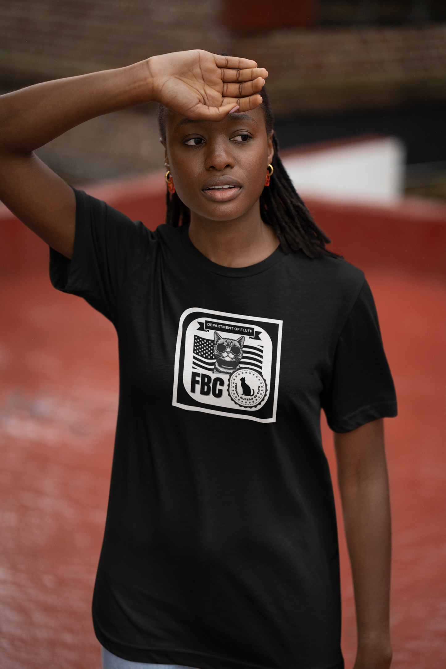 Federal Bureau of Cats T-Shirt - (FBC, Department of Fluff. Funny Cat Tee #1 for Cat Lovers!)