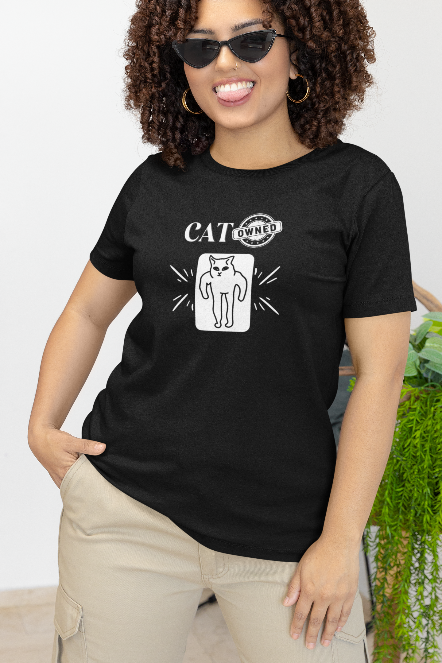 "Cat Owned" T-Shirt - (Funny Cat Tee - You don't own a cat, the cat owns YOU!)