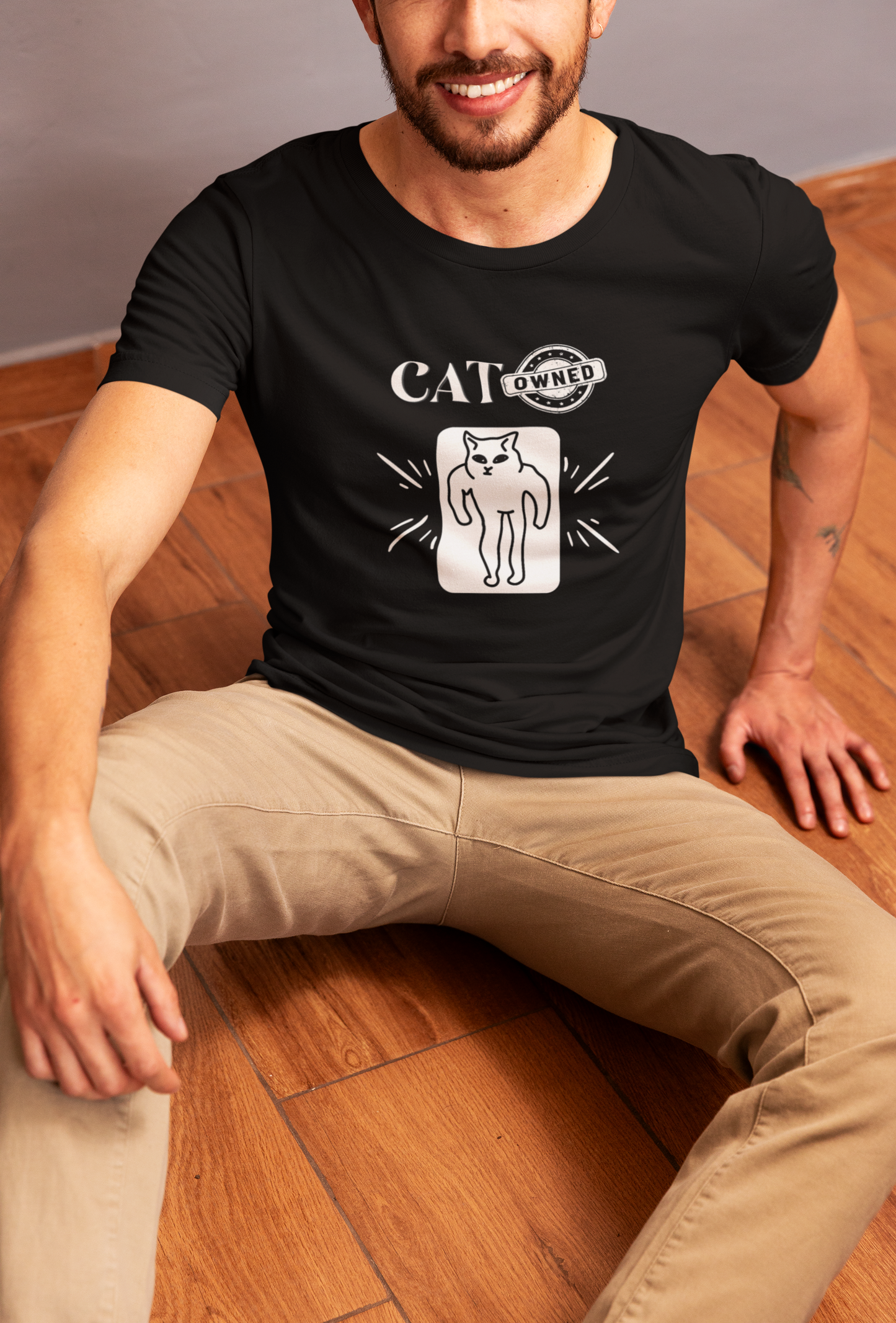 "Cat Owned" T-Shirt - (Funny Cat Tee - You don't own a cat, the cat owns YOU!)