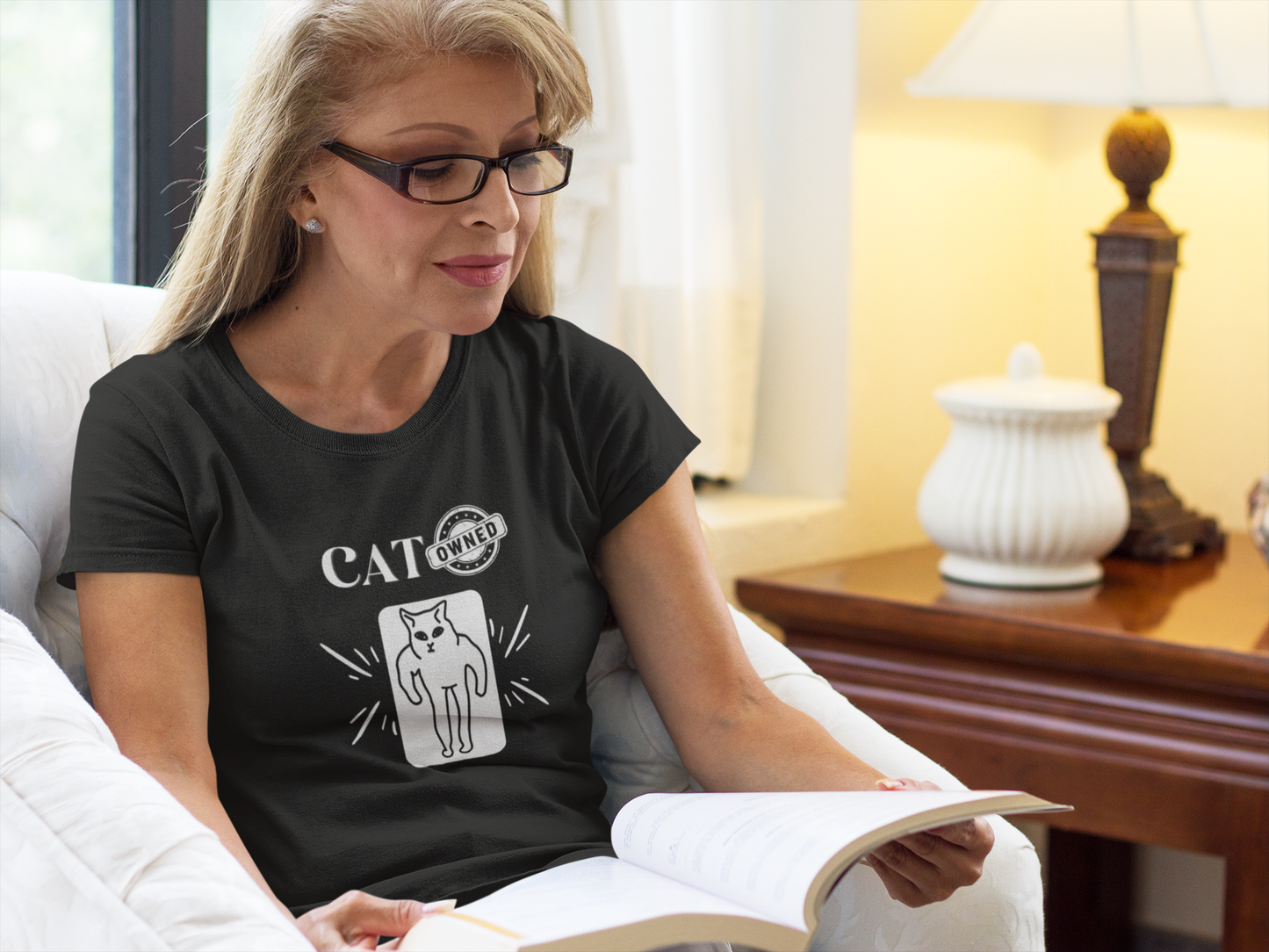"Cat Owned" T-Shirt - (Funny Cat Tee - You don't own a cat, the cat owns YOU!)