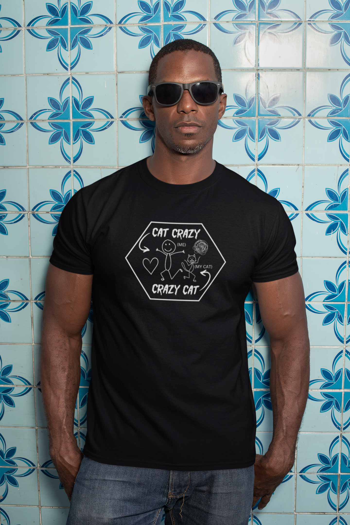 "Cat Crazy, Crazy Cat" - (Graphic Tee for Cat Lovers, Cat Fan T-Shirt)