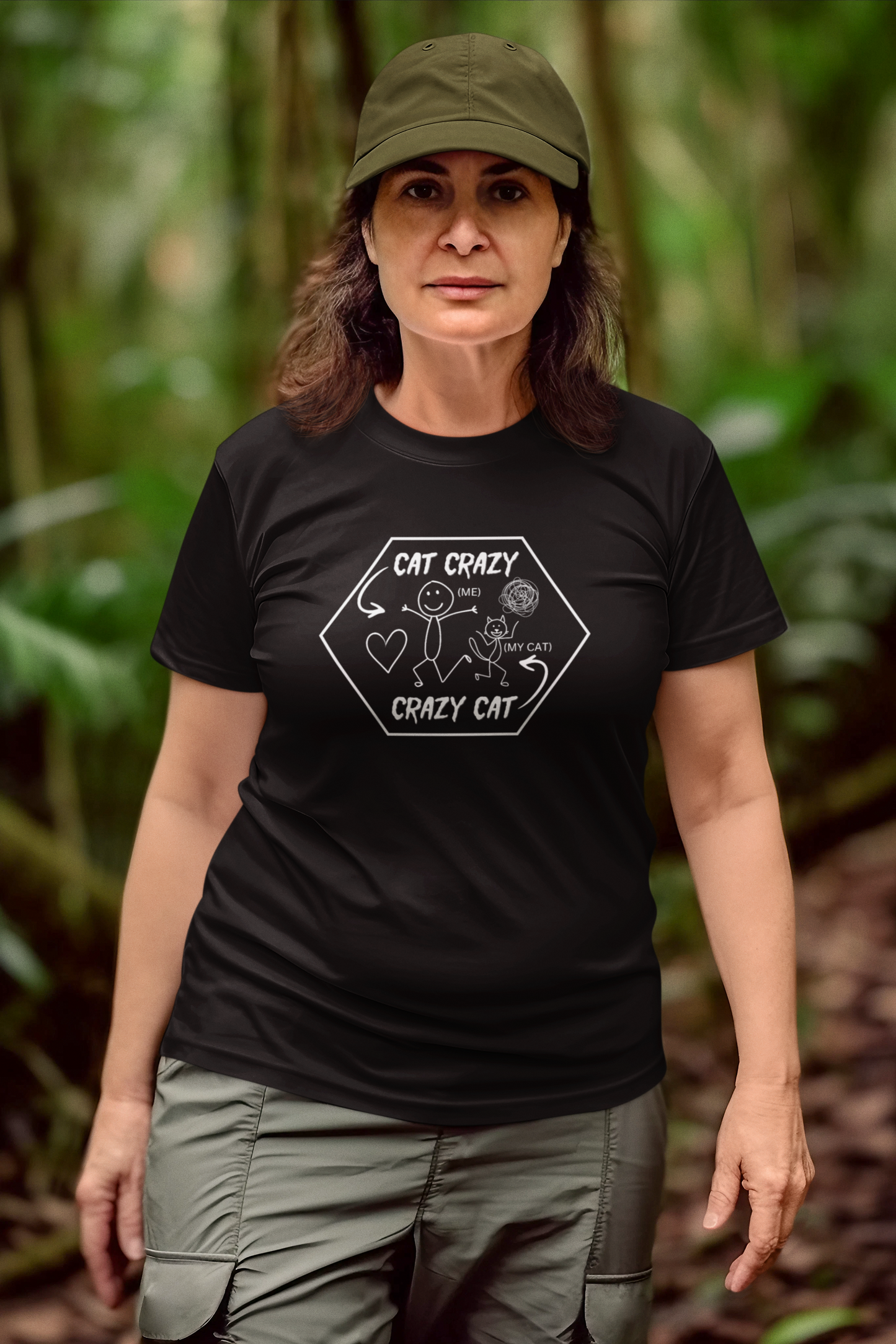 "Cat Crazy, Crazy Cat" - (Graphic Tee for Cat Lovers, Cat Fan T-Shirt)