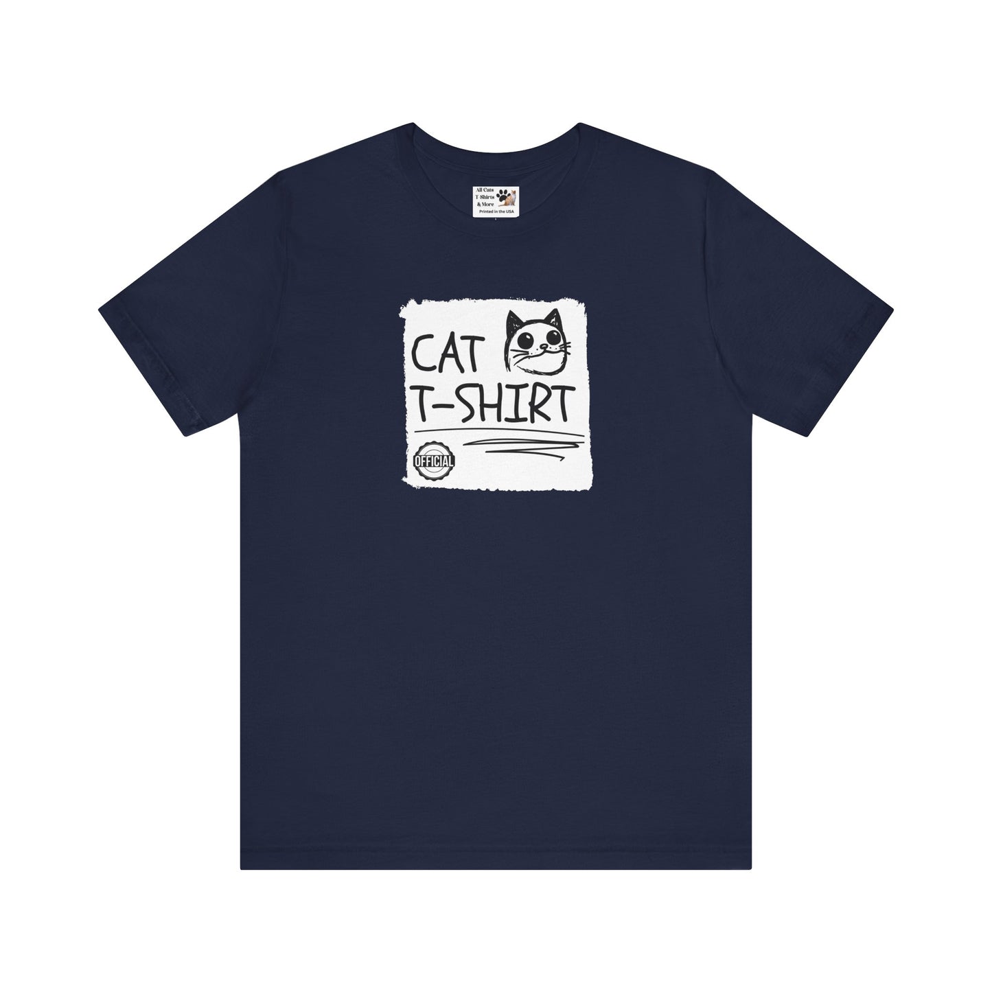 "Official Cat T-Shirt" [Tee #4] - (Cute & Funny Basic Amateur Style Cat Face Tee)