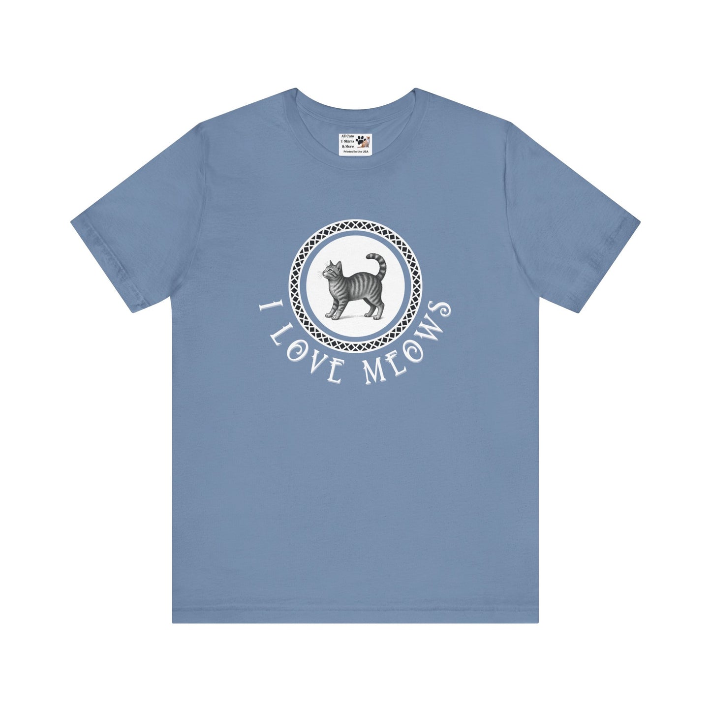 I Love Meows Cat T-Shirt – (Tee #3, Cute Retro Kitty Tee for Cat Lovers)