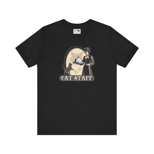 Cat Staff T-Shirt - ("Victorian Era Style" - Unisex Jersey Tee - Perfect for Cat Lovers)
