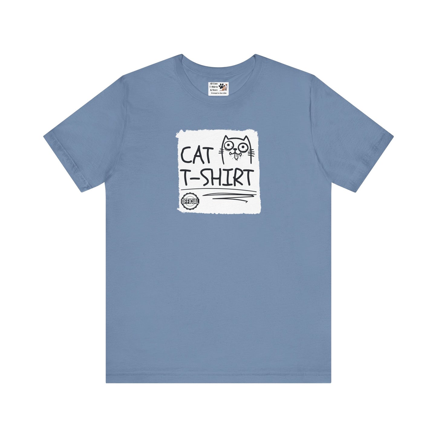 "Official Cat T-Shirt" [Tee #2] - (Cute & Funny Basic Amateur Style Cat Face Tee)
