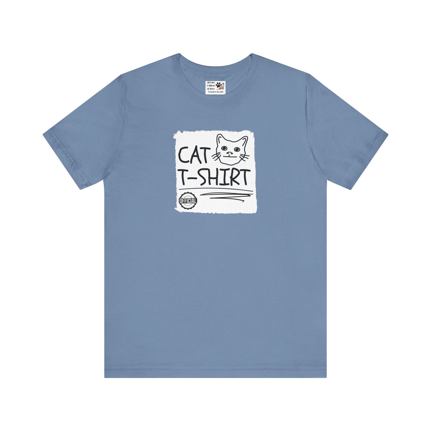 "Official Cat T-Shirt" [Tee #1] - (Cute & Funny Basic Amateur Style Cat Face Tee)