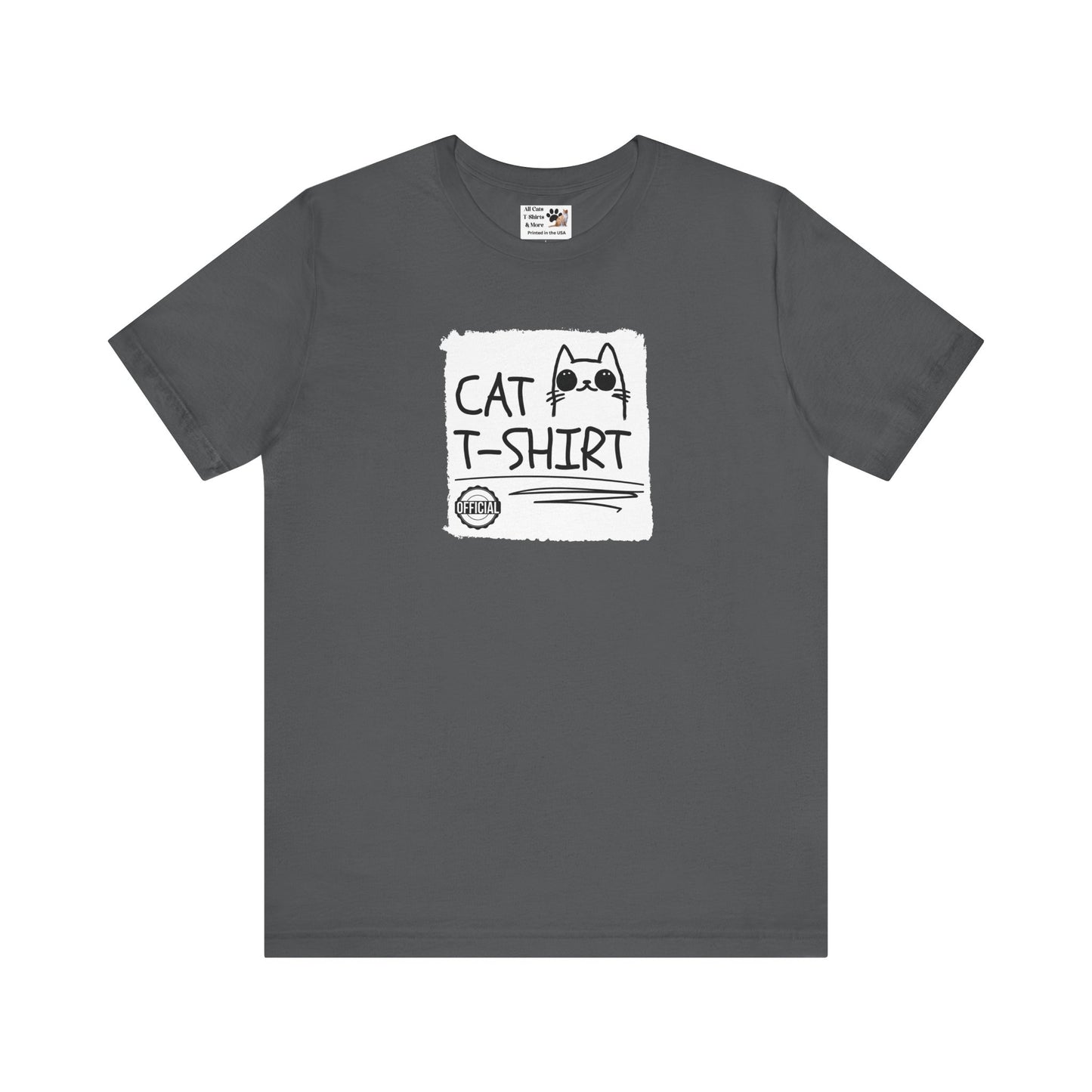 "Official Cat T-Shirt" [Tee #3] - (Cute & Funny Basic Amateur Style Cat Face Tee)