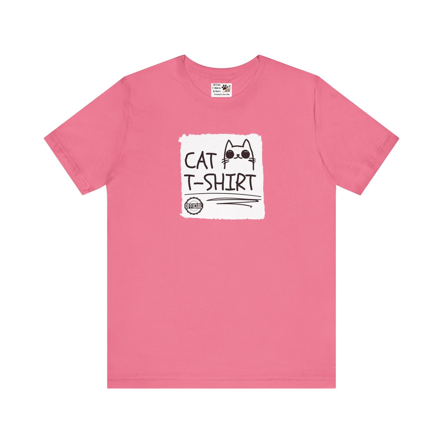 "Official Cat T-Shirt" [Tee #3] - (Cute & Funny Basic Amateur Style Cat Face Tee)