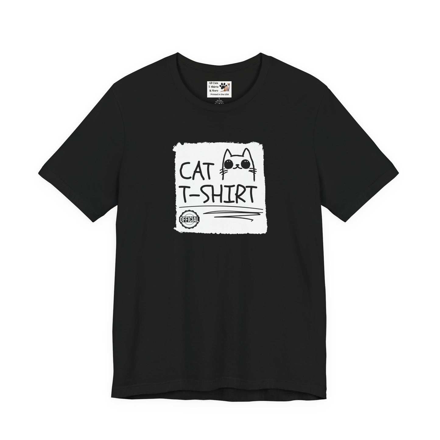 "Official Cat T-Shirt" [Tee #3] - (Cute & Funny Basic Amateur Style Cat Face Tee)