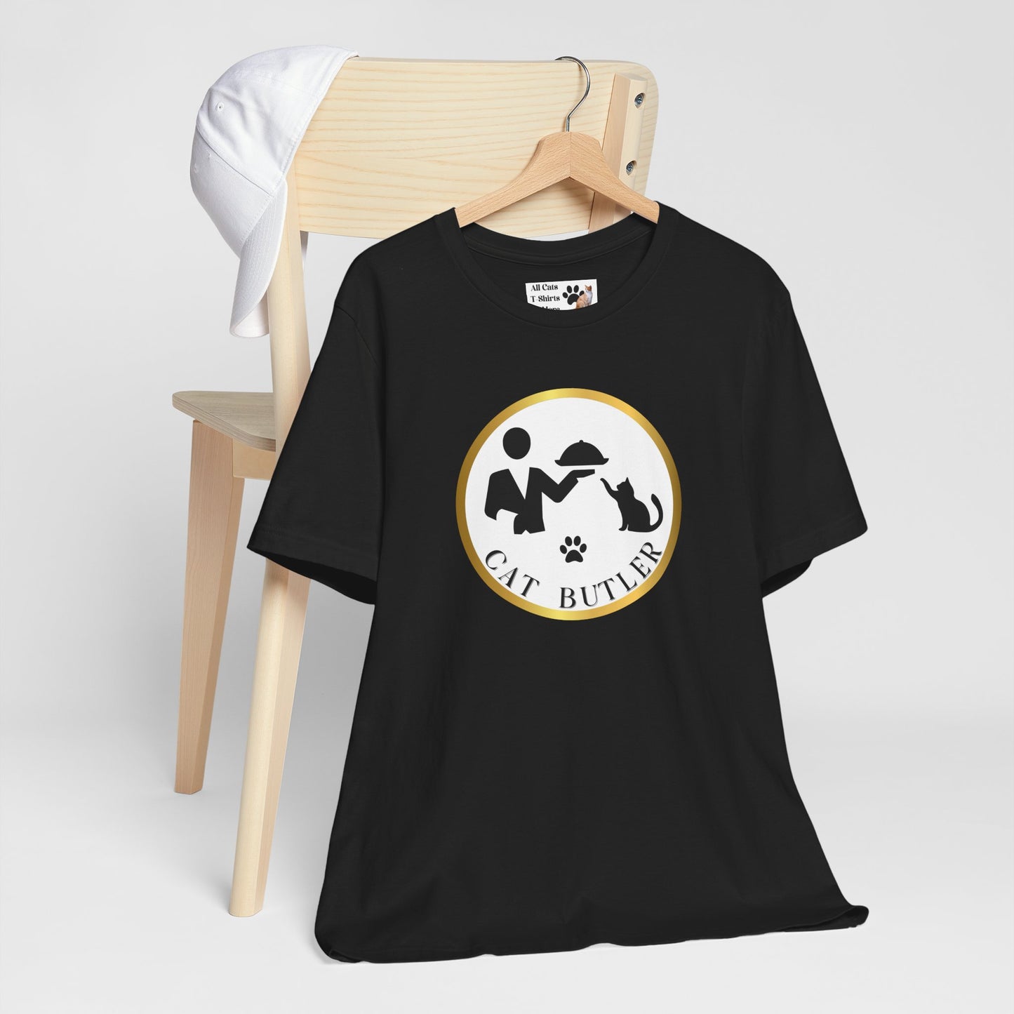 "Cat Butler" Design T-Shirt - (Unisex Jersey Short Sleeve Tee - Perfect Gift for Cat Lovers!)