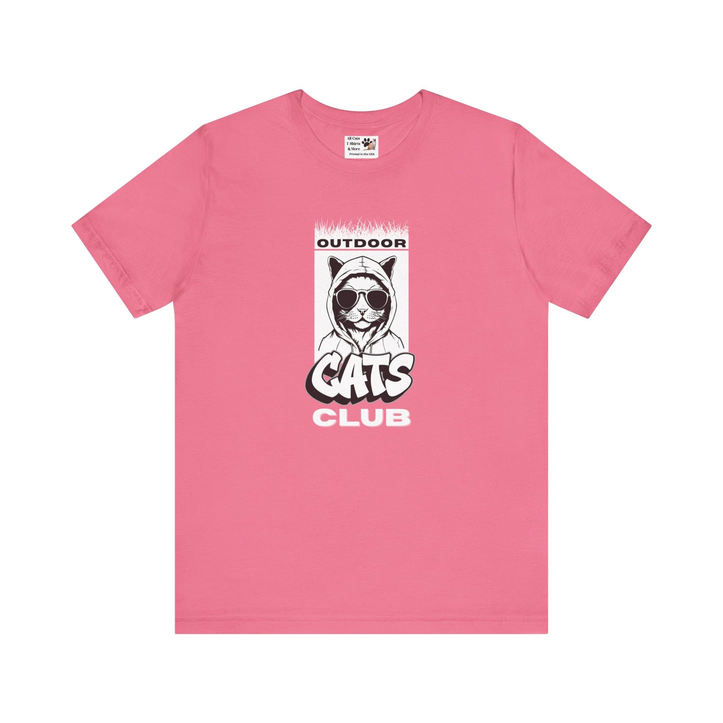 Outdoor Cats Club T-Shirt - (Unisex Jersey Short Sleeve Graphic Tee for Cat Lovers)