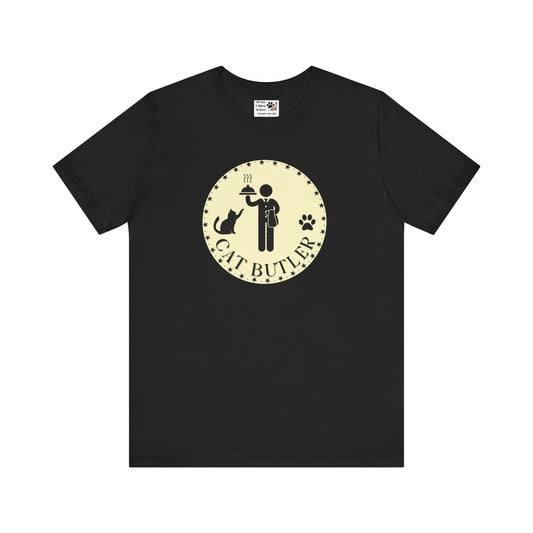 Cat Butler T-Shirt - (Unisex Jersey Tee - Perfect for Cat Lovers)