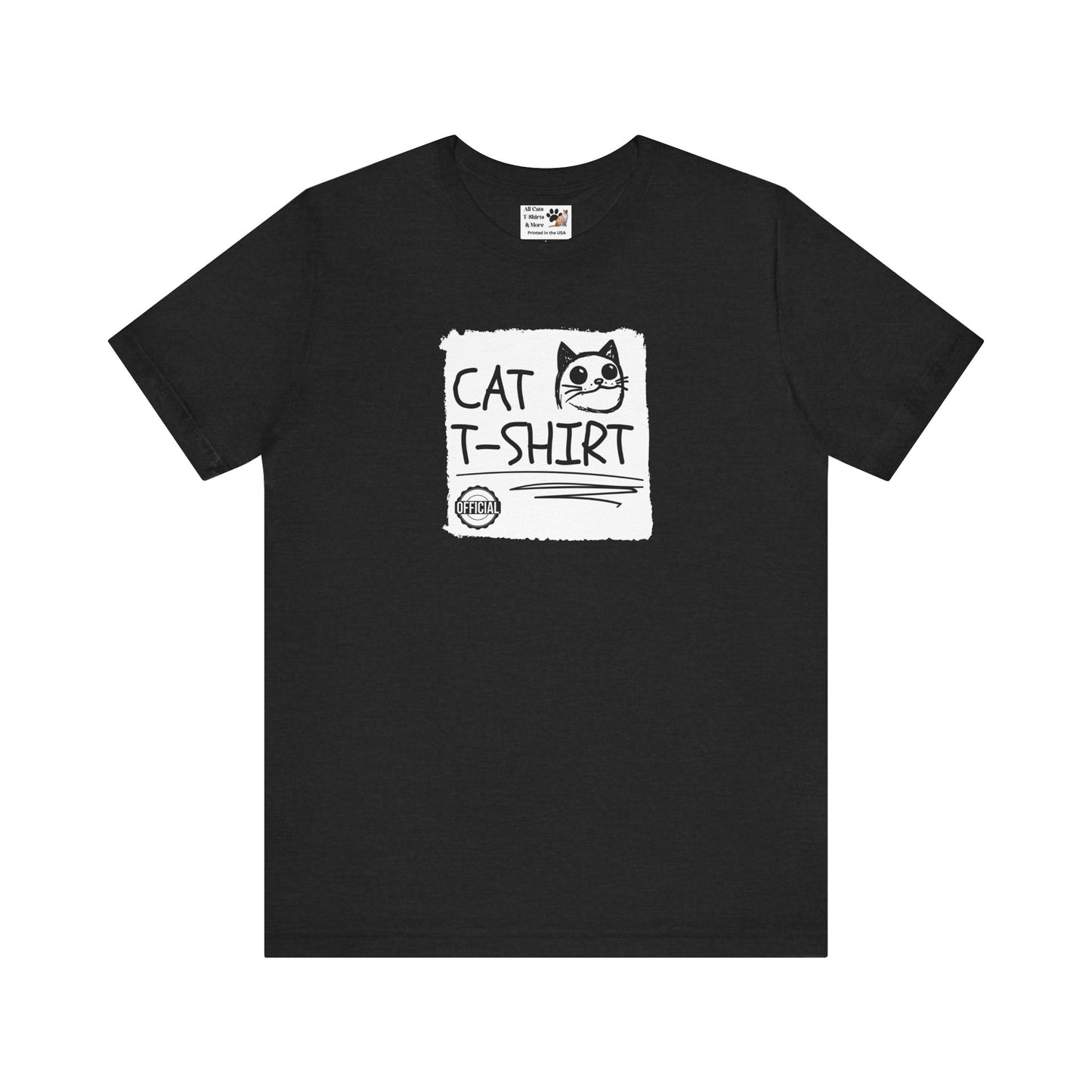"Official Cat T-Shirt" [Tee #4] - (Cute & Funny Basic Amateur Style Cat Face Tee)