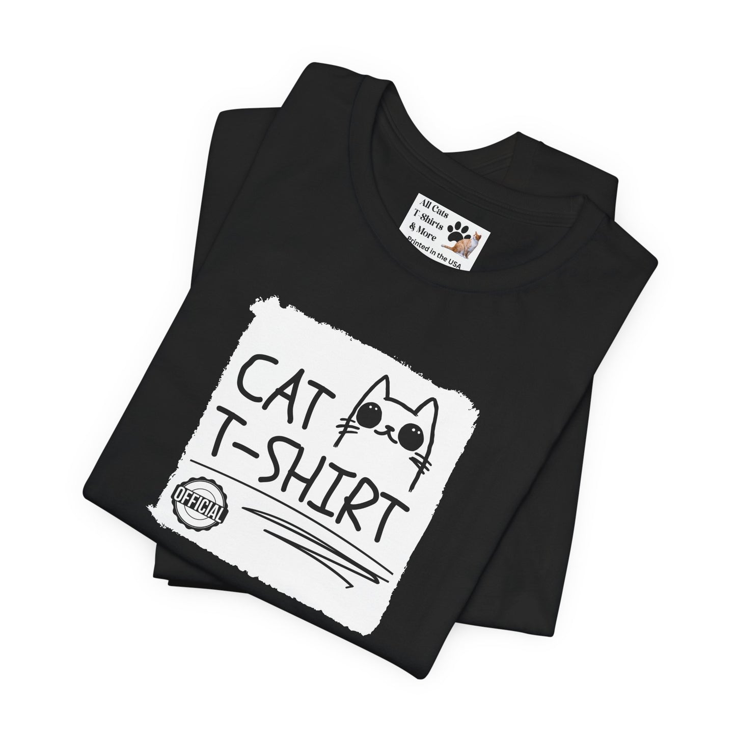 "Official Cat T-Shirt" [Tee #3] - (Cute & Funny Basic Amateur Style Cat Face Tee)