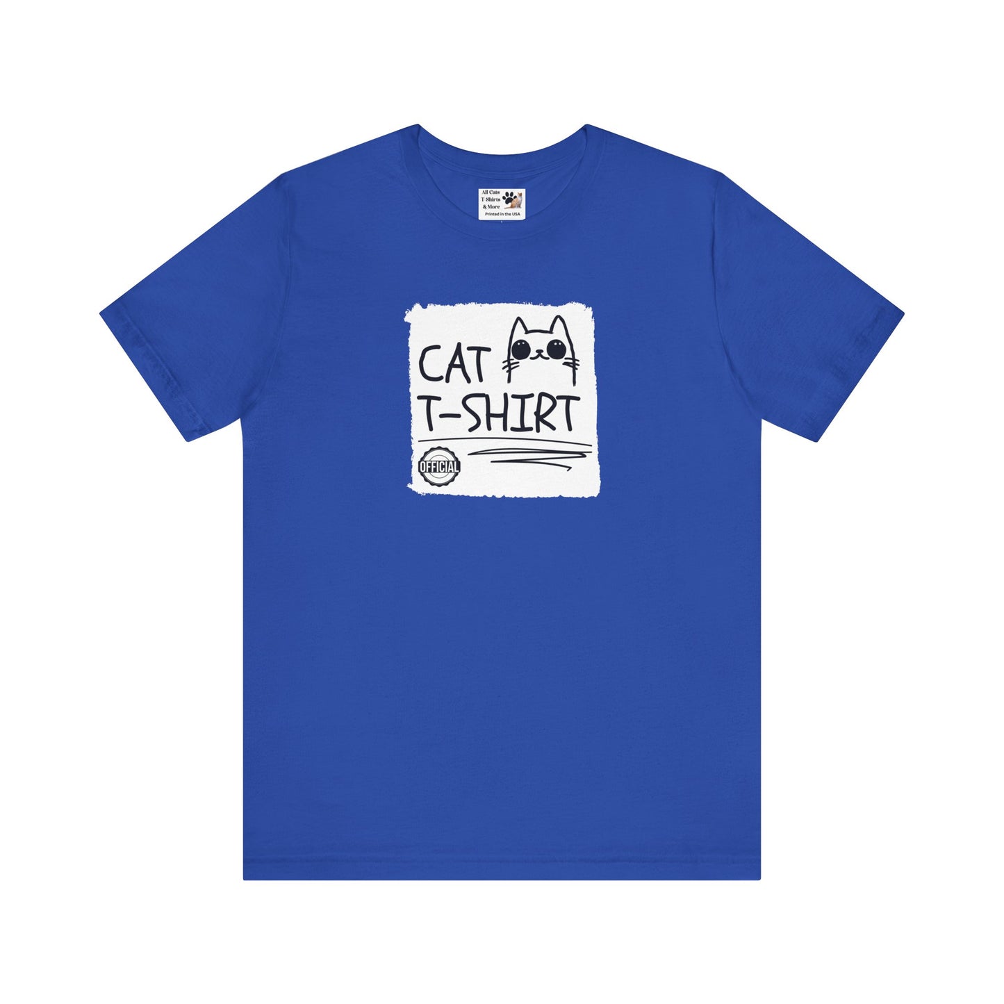 "Official Cat T-Shirt" [Tee #3] - (Cute & Funny Basic Amateur Style Cat Face Tee)