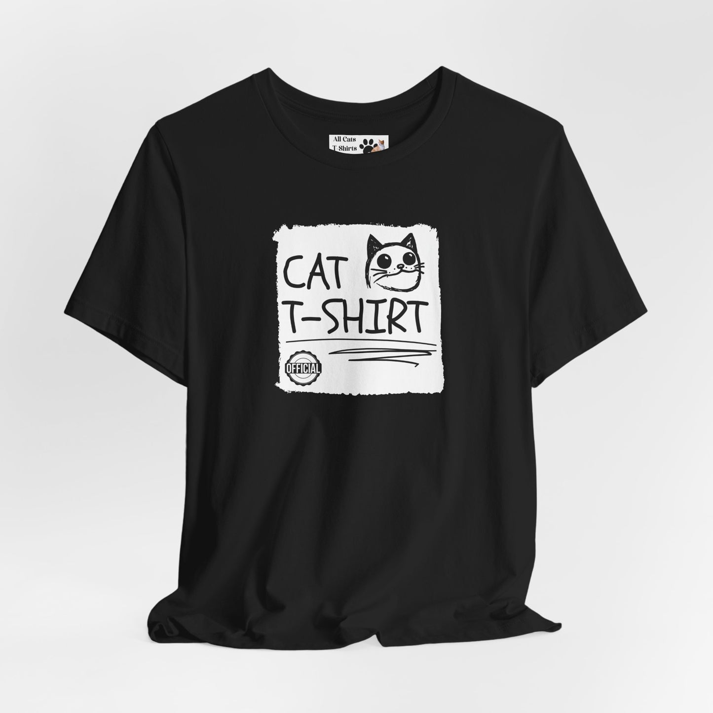 "Official Cat T-Shirt" [Tee #4] - (Cute & Funny Basic Amateur Style Cat Face Tee)