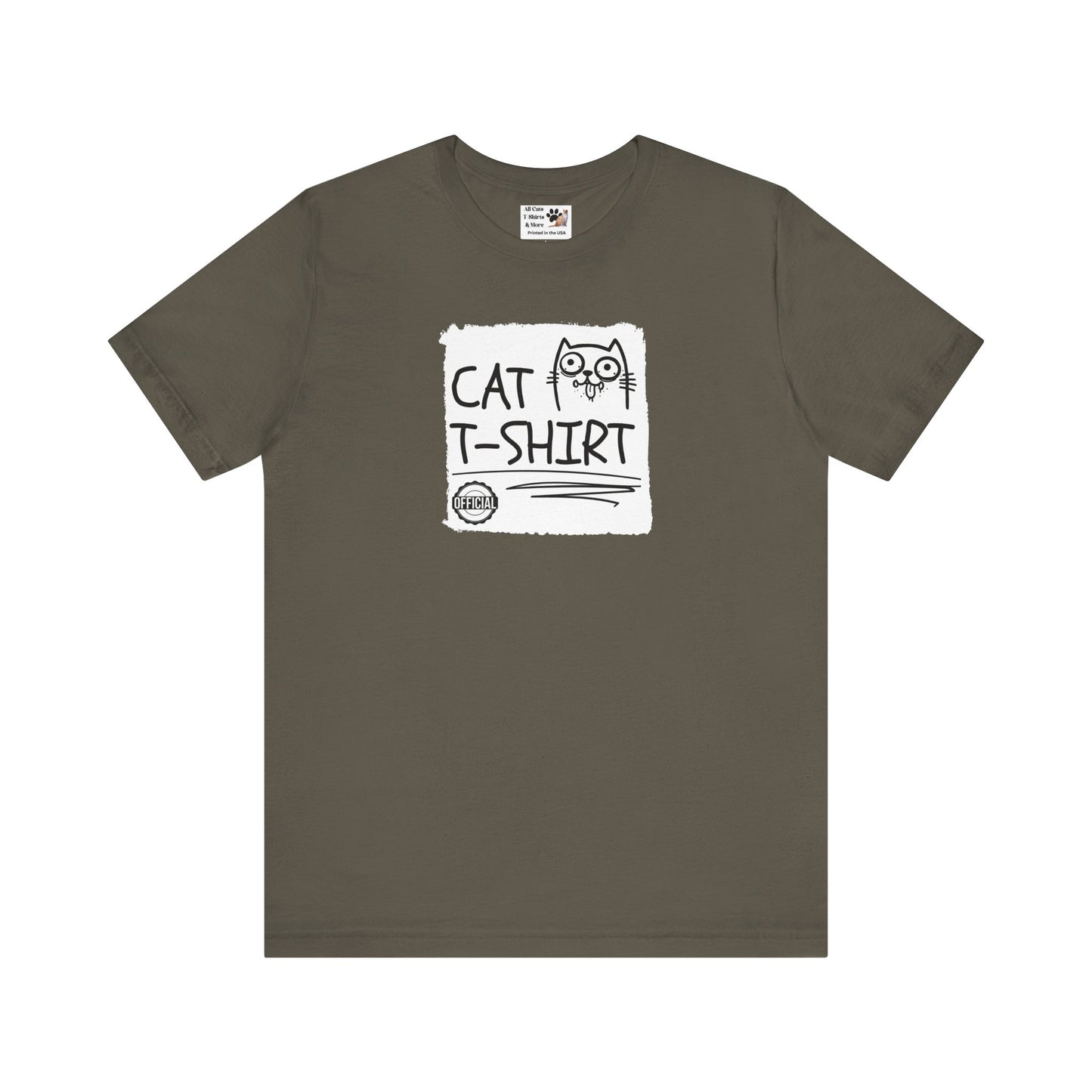 "Official Cat T-Shirt" [Tee #2] - (Cute & Funny Basic Amateur Style Cat Face Tee)