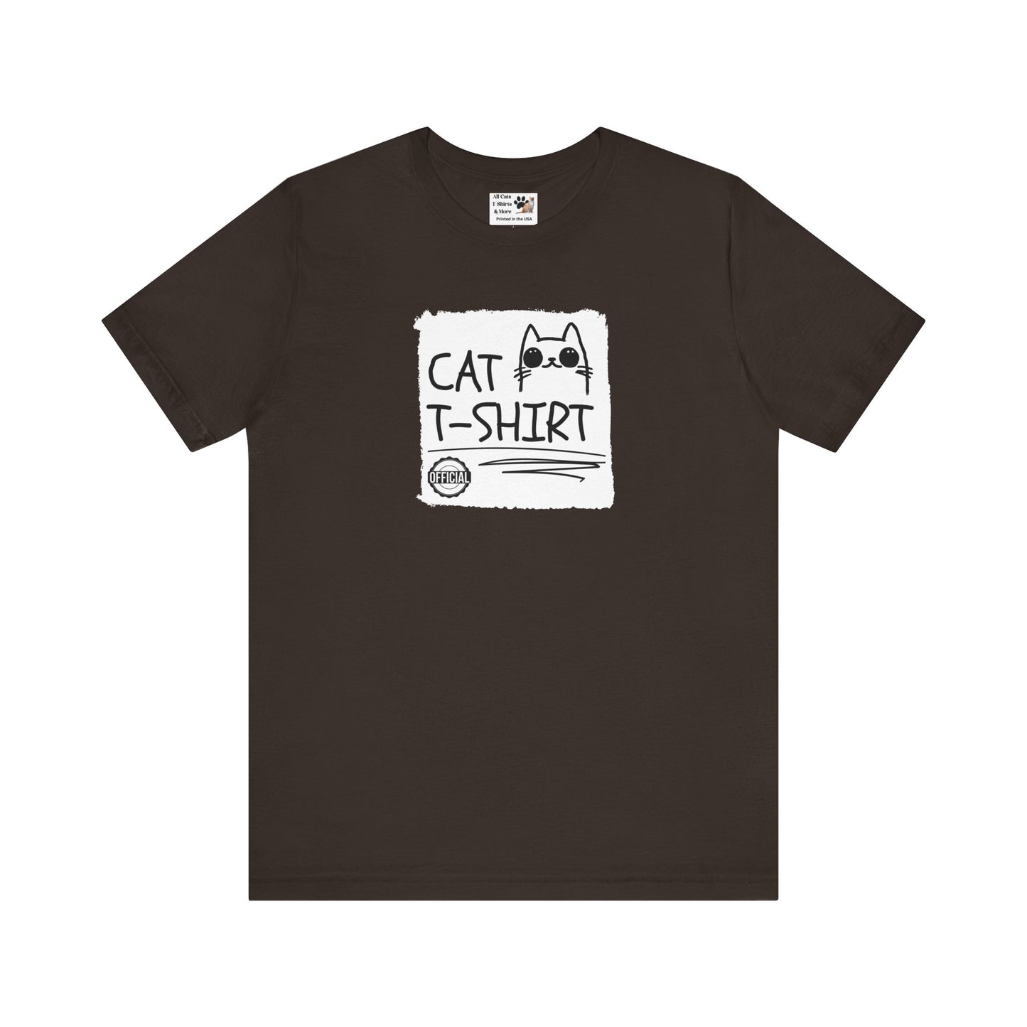 "Official Cat T-Shirt" [Tee #3] - (Cute & Funny Basic Amateur Style Cat Face Tee)