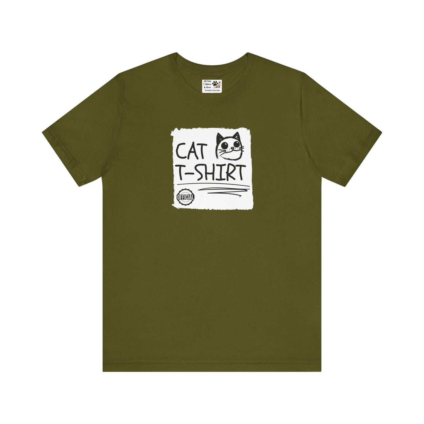 "Official Cat T-Shirt" [Tee #4] - (Cute & Funny Basic Amateur Style Cat Face Tee)