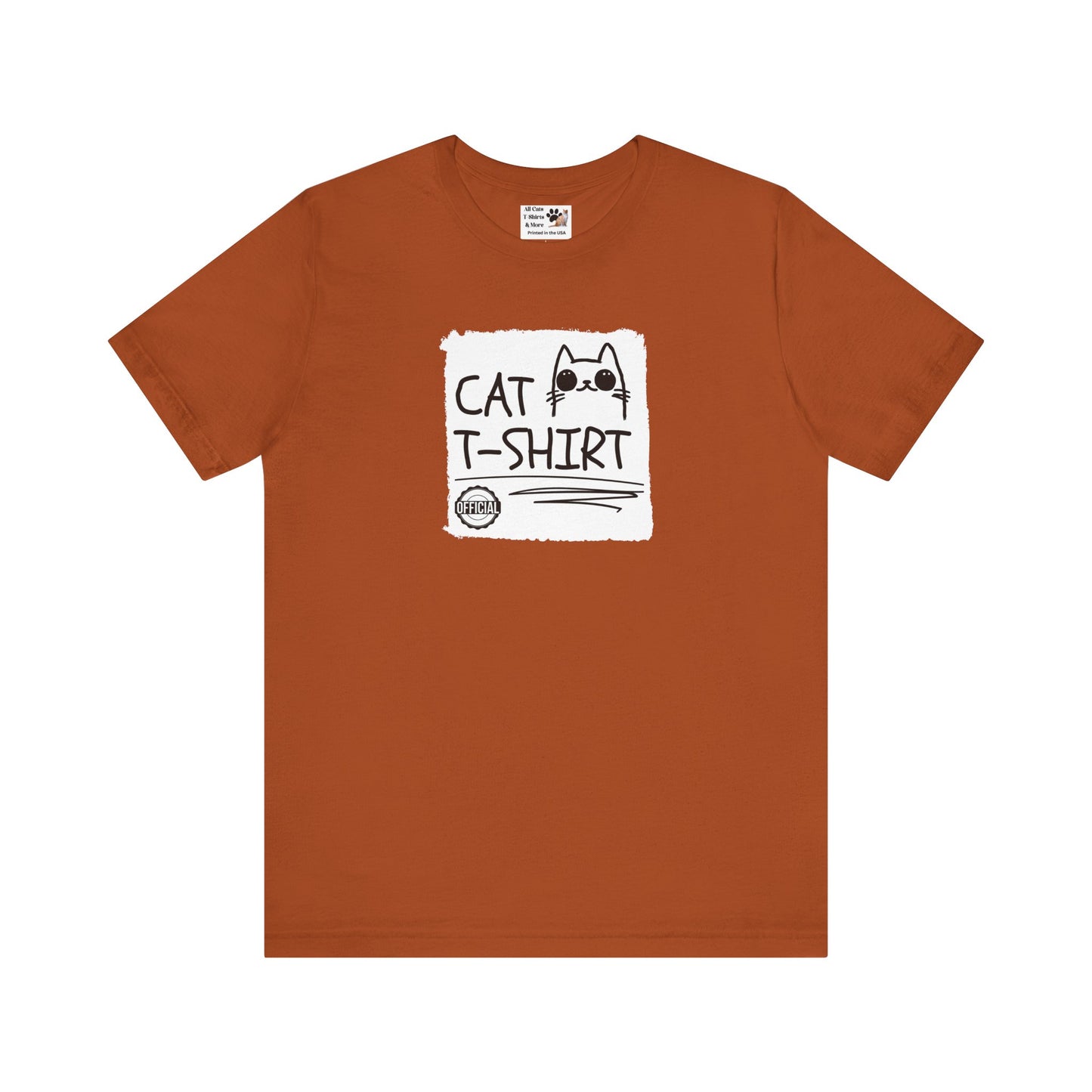 "Official Cat T-Shirt" [Tee #3] - (Cute & Funny Basic Amateur Style Cat Face Tee)