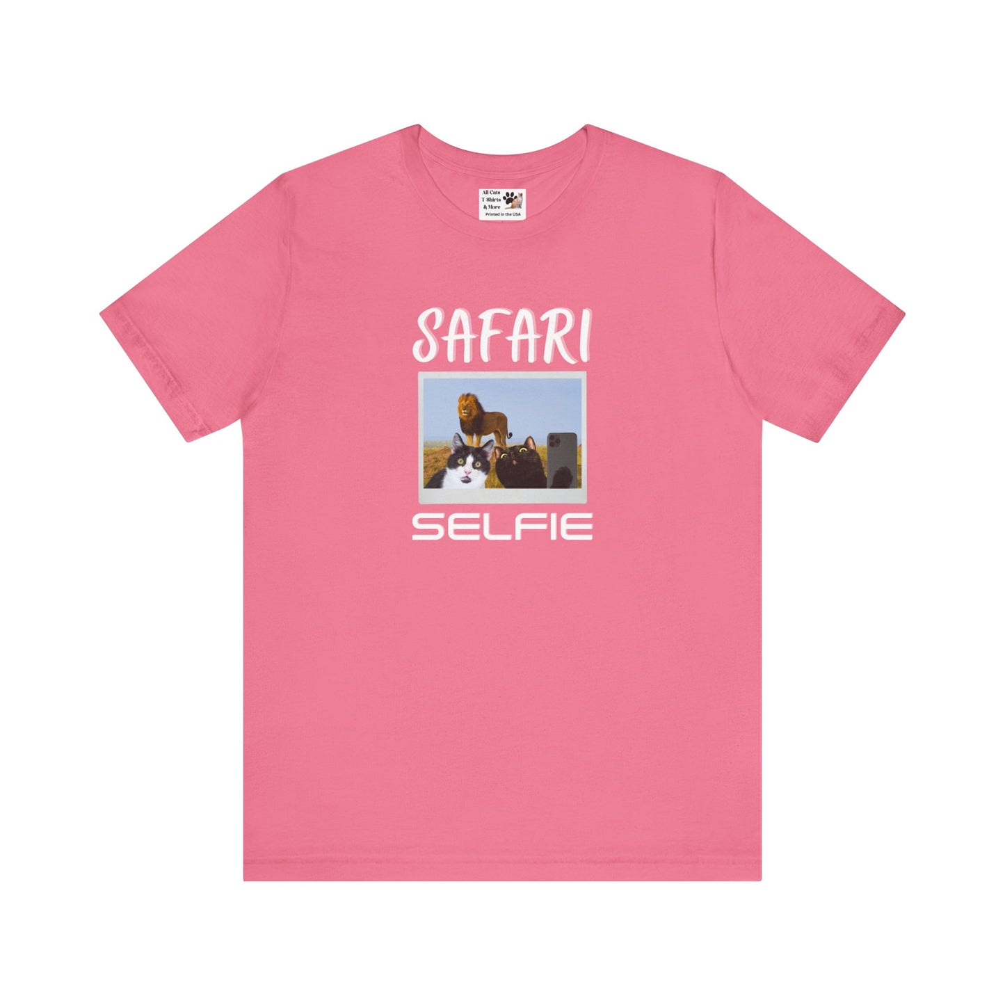 Safari Selfie T-Shirt - (Funny Cats Taking a Selfie, Cat Fan Tee)