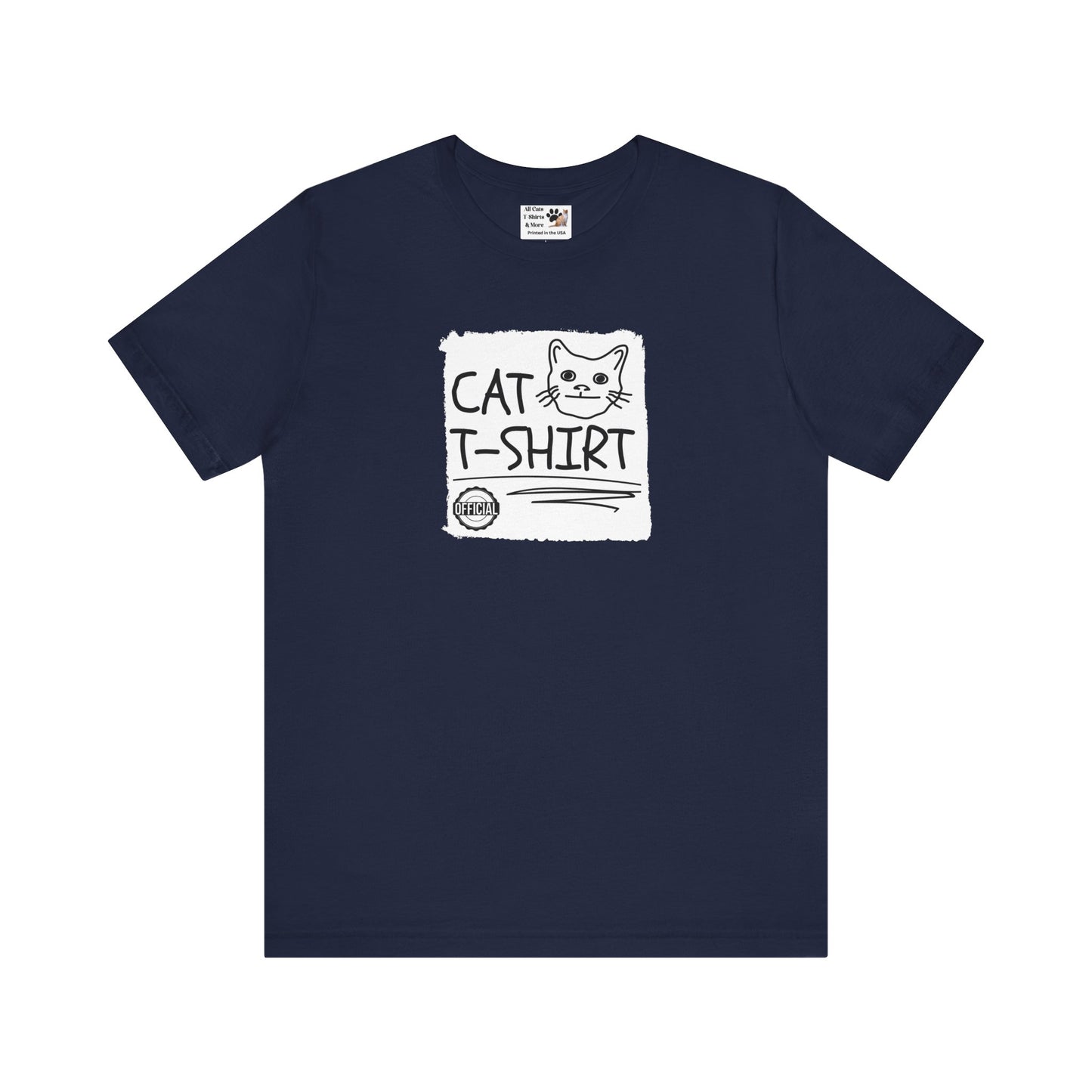 "Official Cat T-Shirt" [Tee #1] - (Cute & Funny Basic Amateur Style Cat Face Tee)