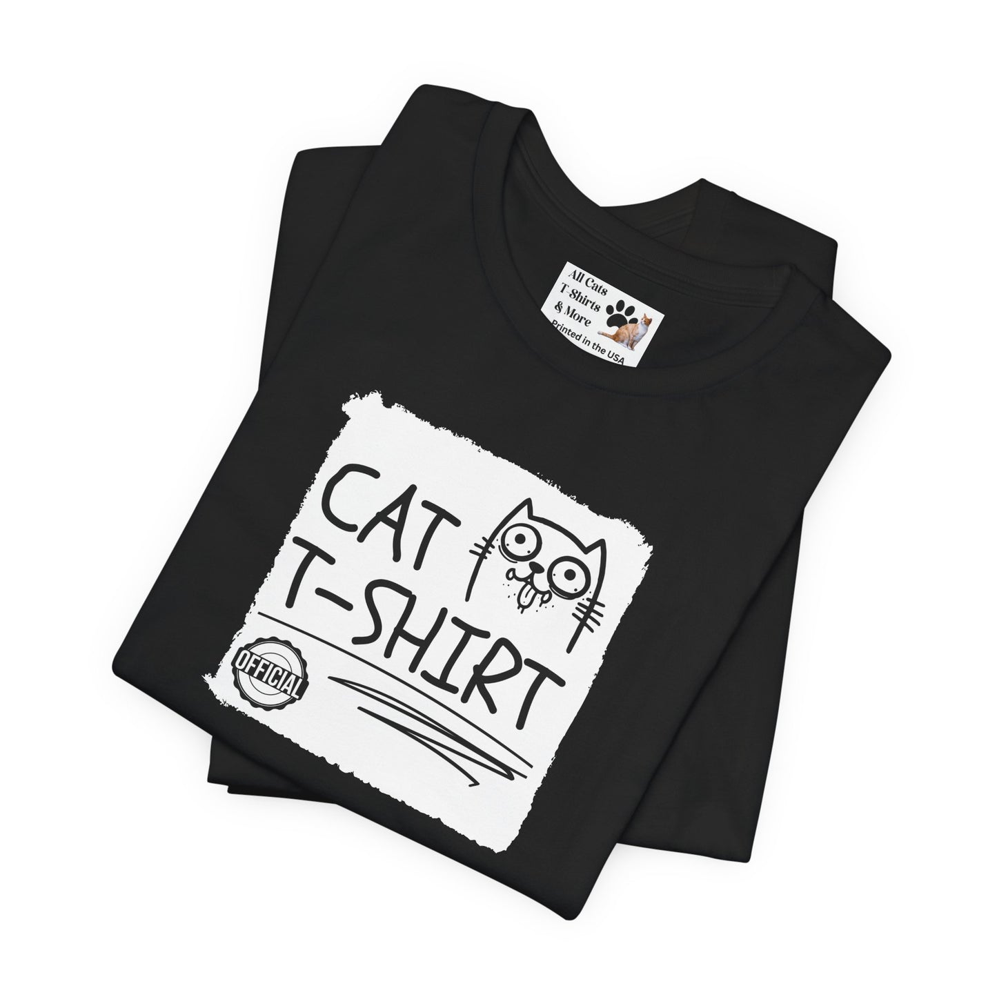 "Official Cat T-Shirt" [Tee #2] - (Cute & Funny Basic Amateur Style Cat Face Tee)
