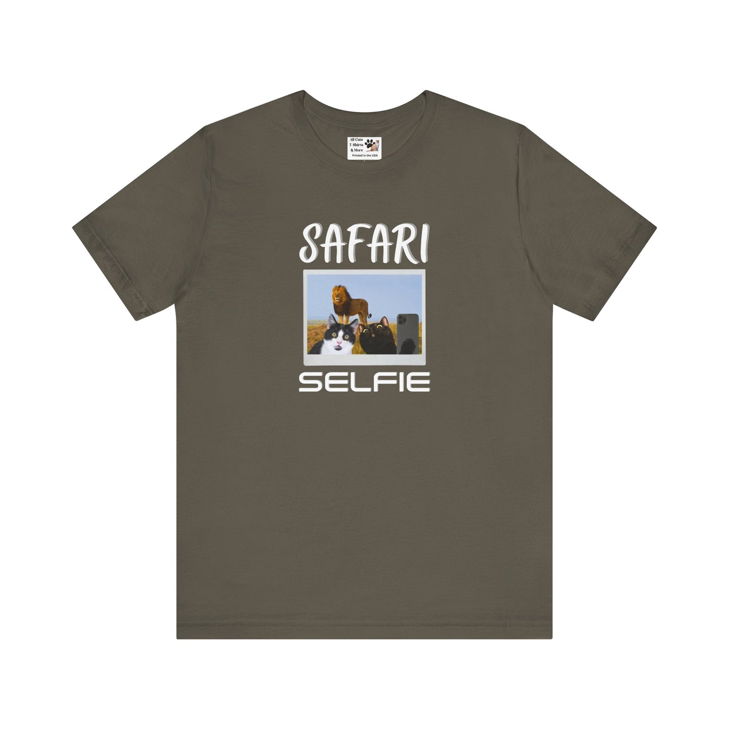Safari Selfie T-Shirt - (Funny Cats Taking a Selfie, Cat Fan Tee)