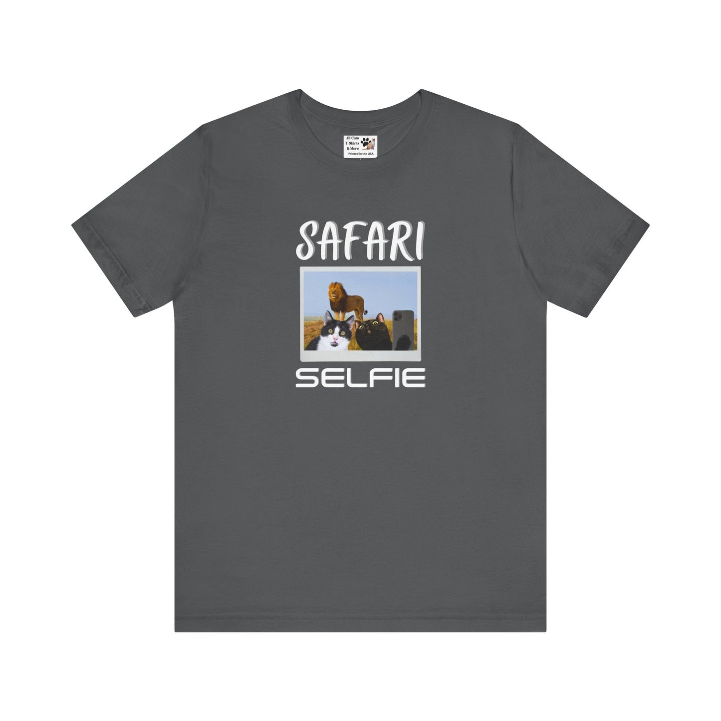Safari Selfie T-Shirt - (Funny Cats Taking a Selfie, Cat Fan Tee)