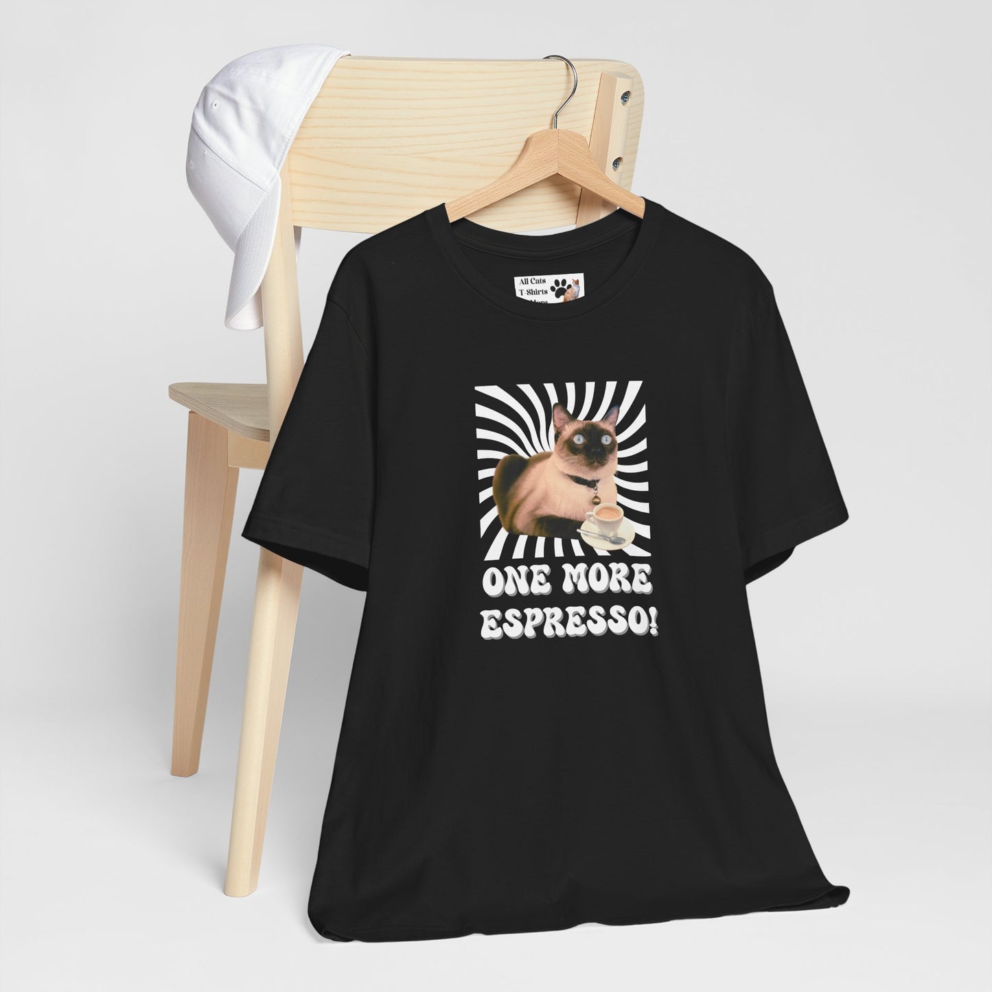 One More Espresso! - (Cat & Coffee T-Shirt #2, Color)