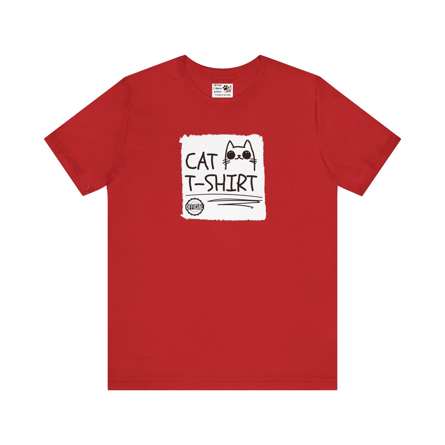 "Official Cat T-Shirt" [Tee #3] - (Cute & Funny Basic Amateur Style Cat Face Tee)