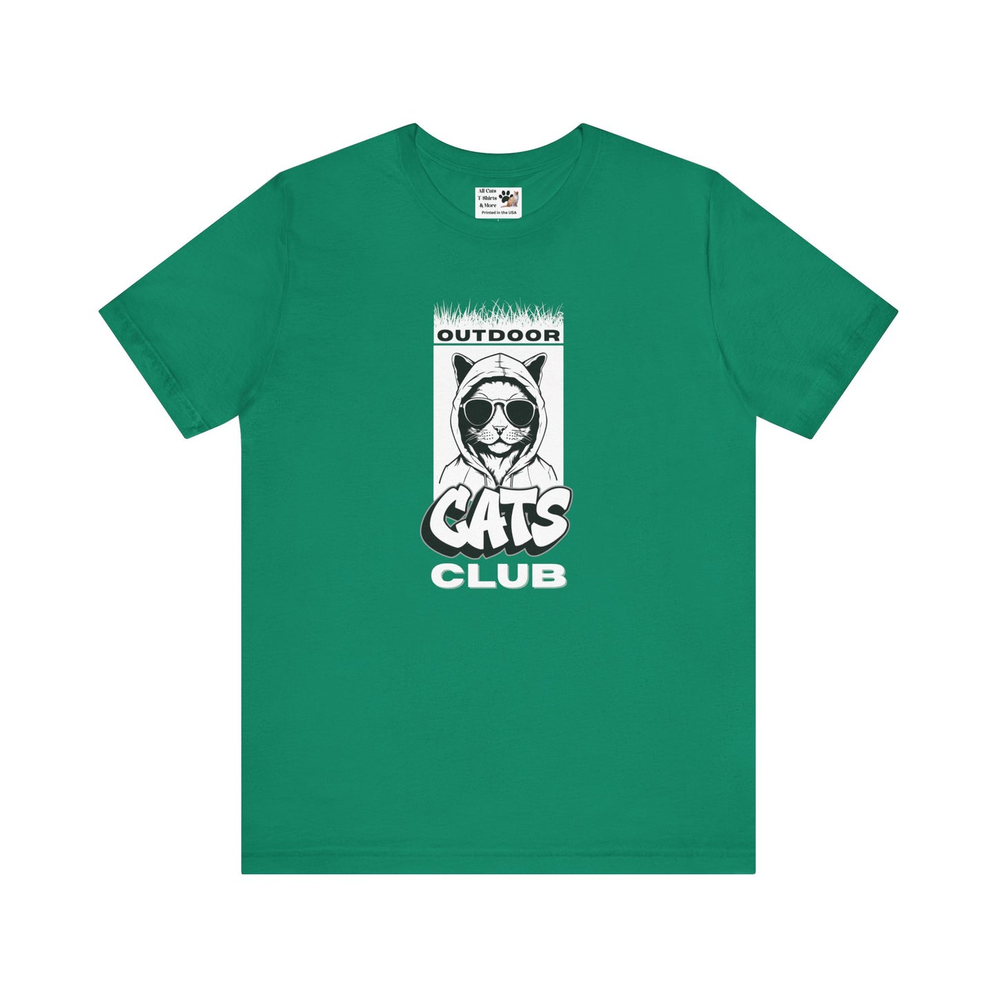 Outdoor Cats Club T-Shirt - (Unisex Jersey Short Sleeve Graphic Tee for Cat Lovers)
