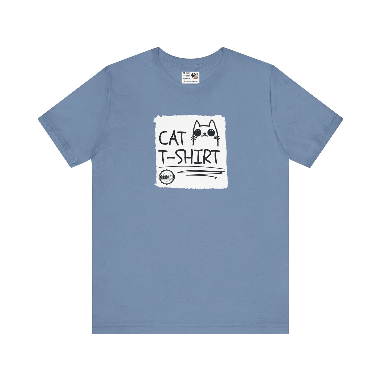 "Official Cat T-Shirt" [Tee #3] - (Cute & Funny Basic Amateur Style Cat Face Tee)