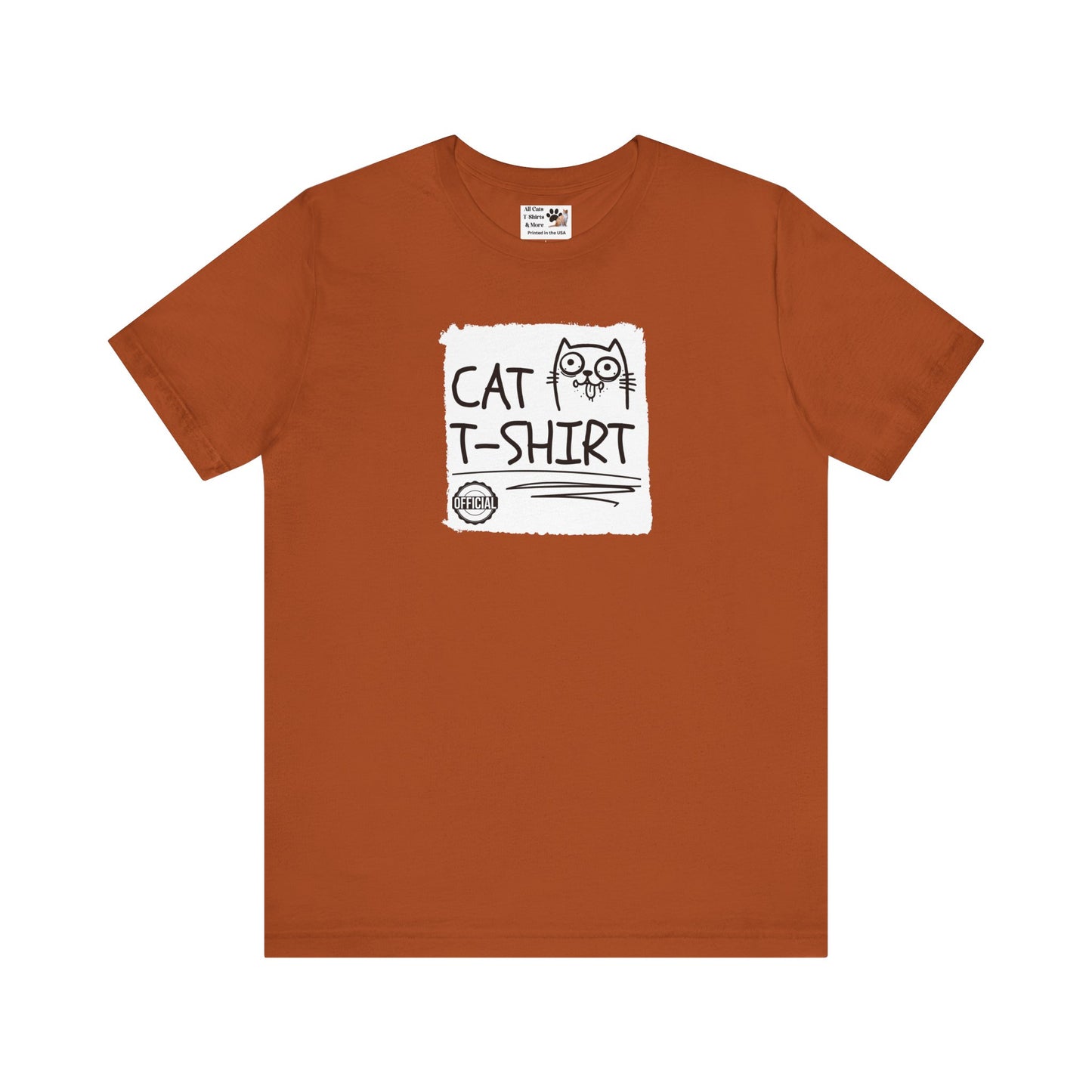 "Official Cat T-Shirt" [Tee #2] - (Cute & Funny Basic Amateur Style Cat Face Tee)