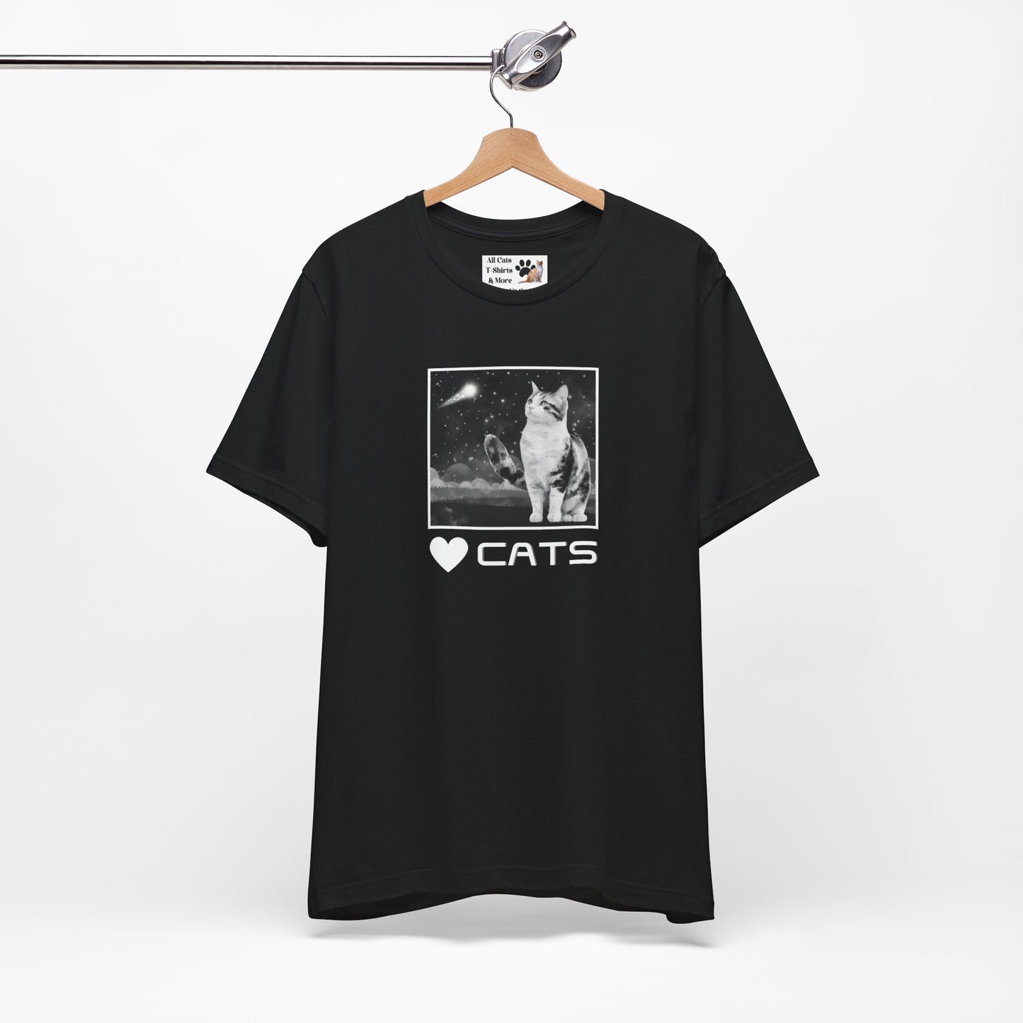 "Heart Cats" or "Love Cats" T-Shirt #2 - (Cat and Starry Sky Tee)