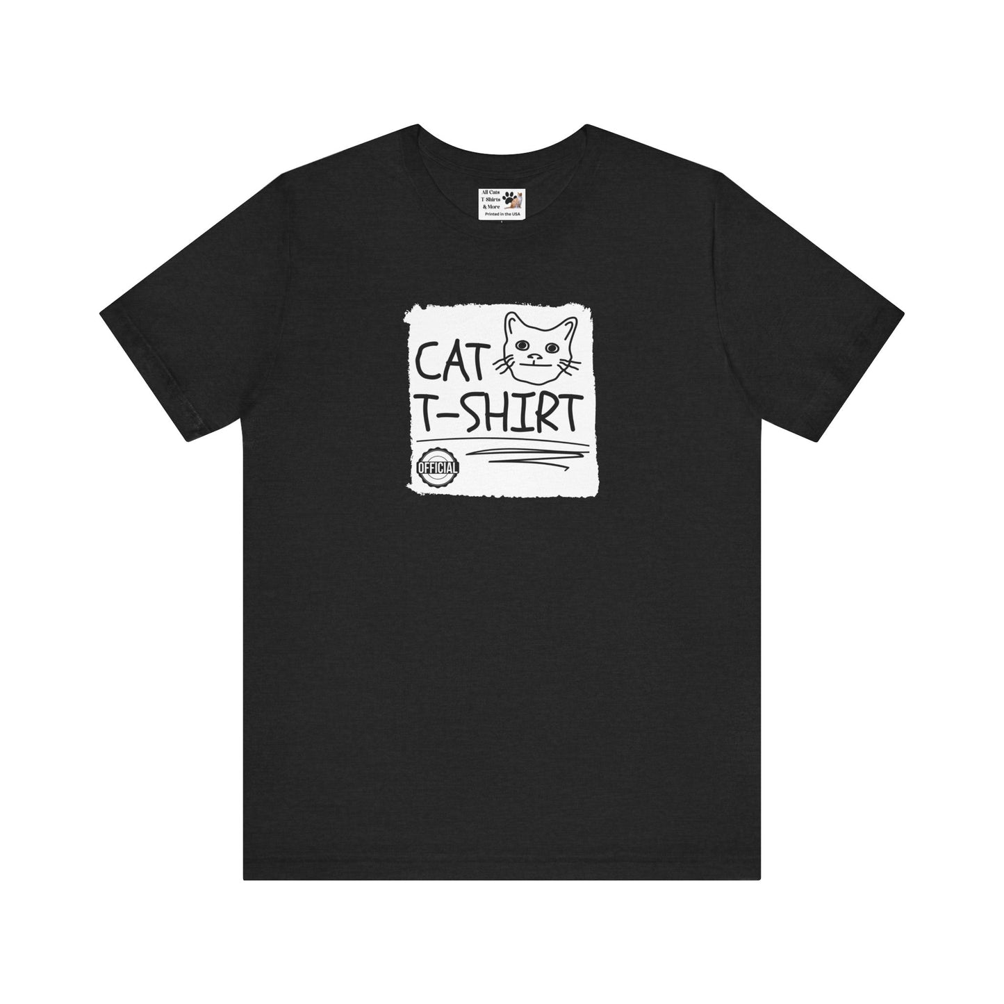 "Official Cat T-Shirt" [Tee #1] - (Cute & Funny Basic Amateur Style Cat Face Tee)