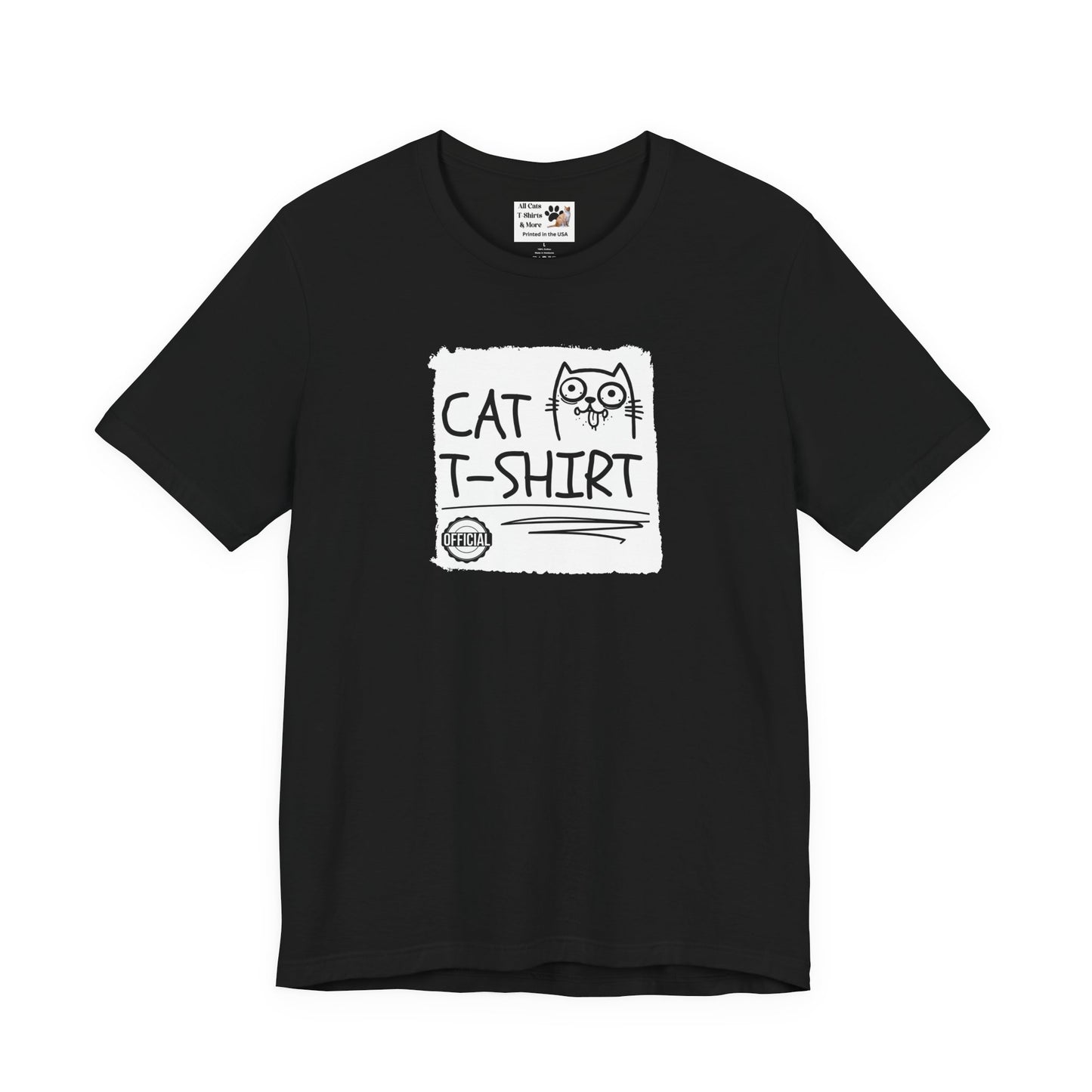 "Official Cat T-Shirt" [Tee #2] - (Cute & Funny Basic Amateur Style Cat Face Tee)