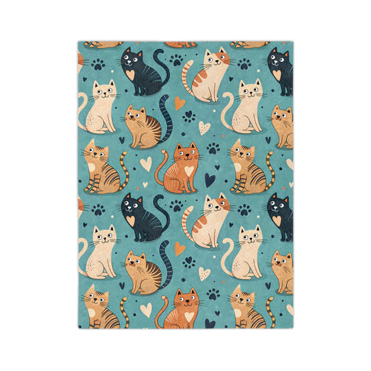 Cozy Cat Blanket - Perfect for Cat Lovers, Cat Print Microfiber Throw, Birthday Gift, Pet Lovers Home Decor, Warm Plush Blanket