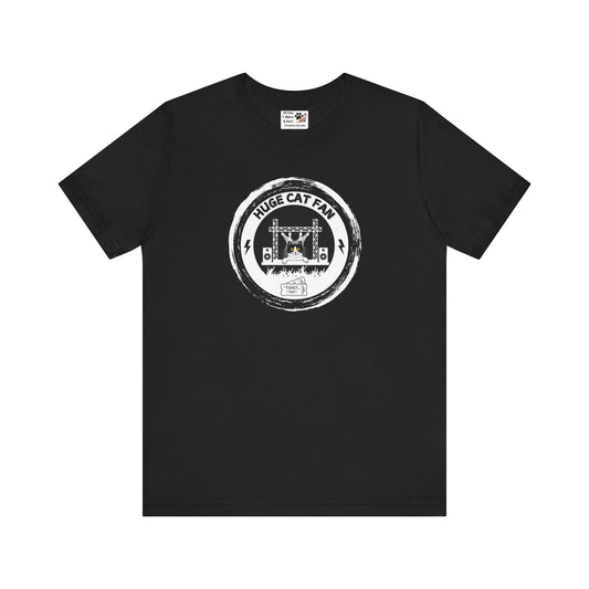 Huge Cat Fan "Brushed Circle Style" T-Shirt  - (Fun Unisex Jersey Cat Lover Tee)